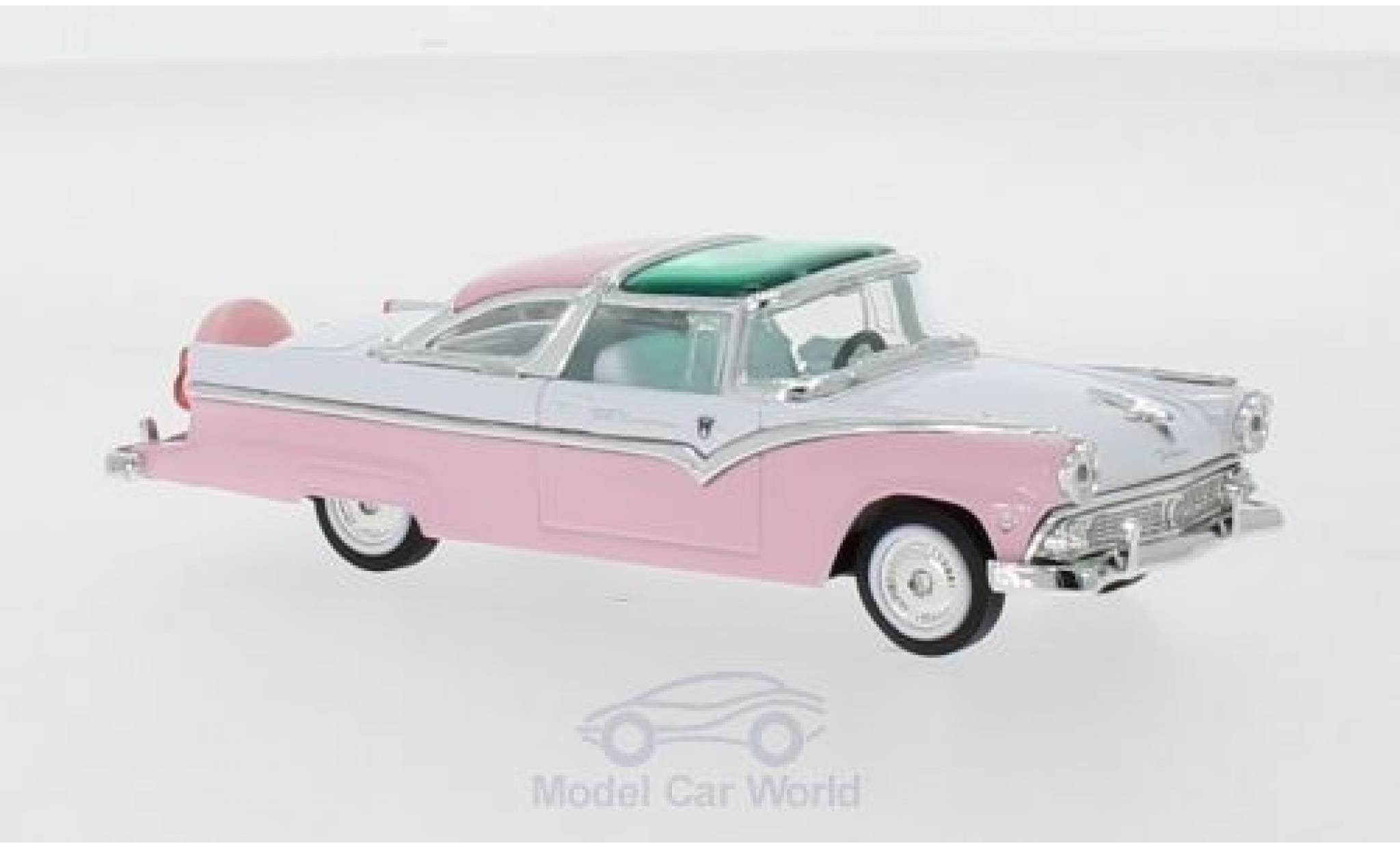 Ford Crown 1/18 Lucky Die Cast Victoria rosa/bianco 1955 modellino in miniatura