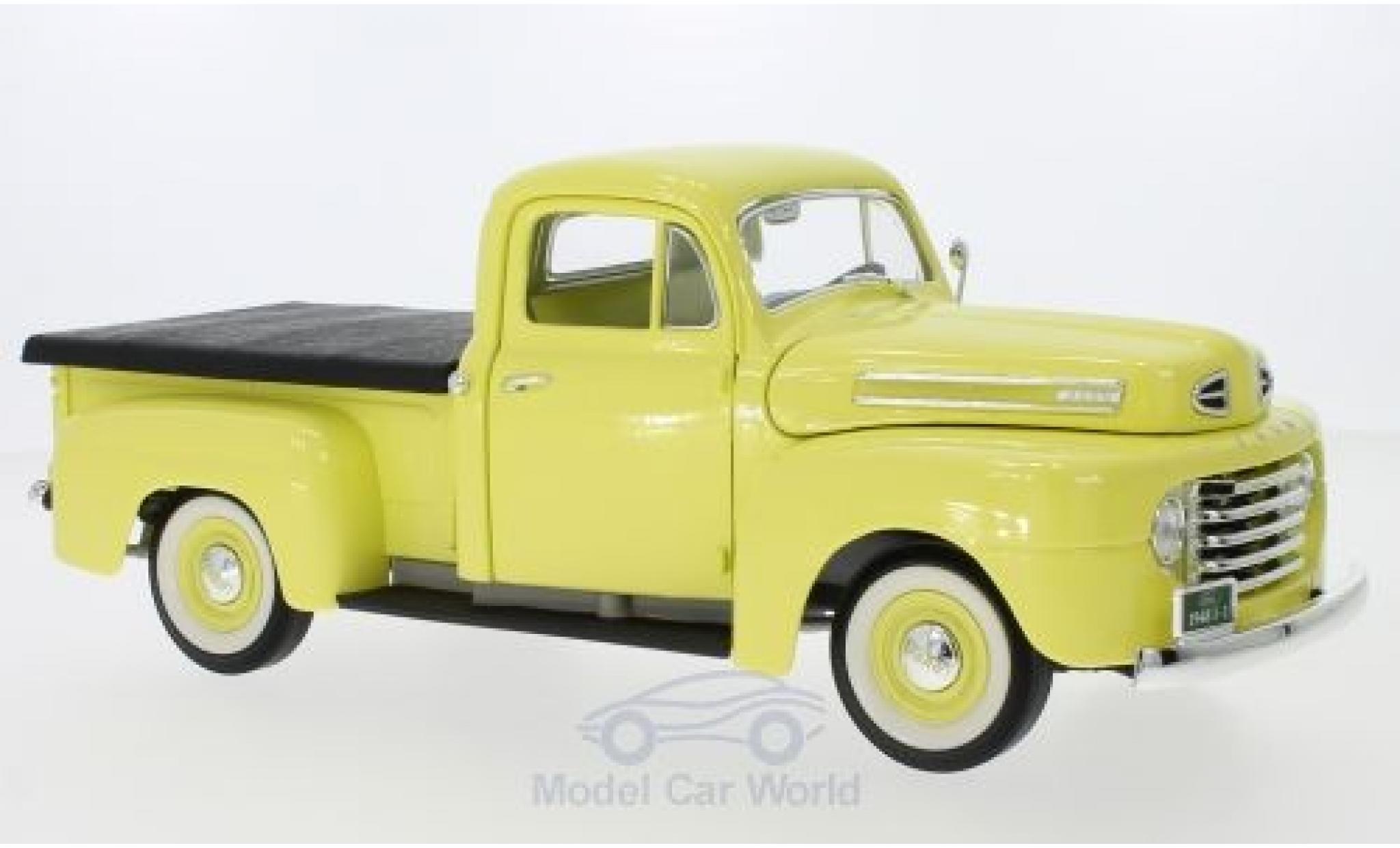 Ford F-1 1/18 Lucky Die Cast Pick Up With Flatbed Cover giallo 1948 modellino in miniatura