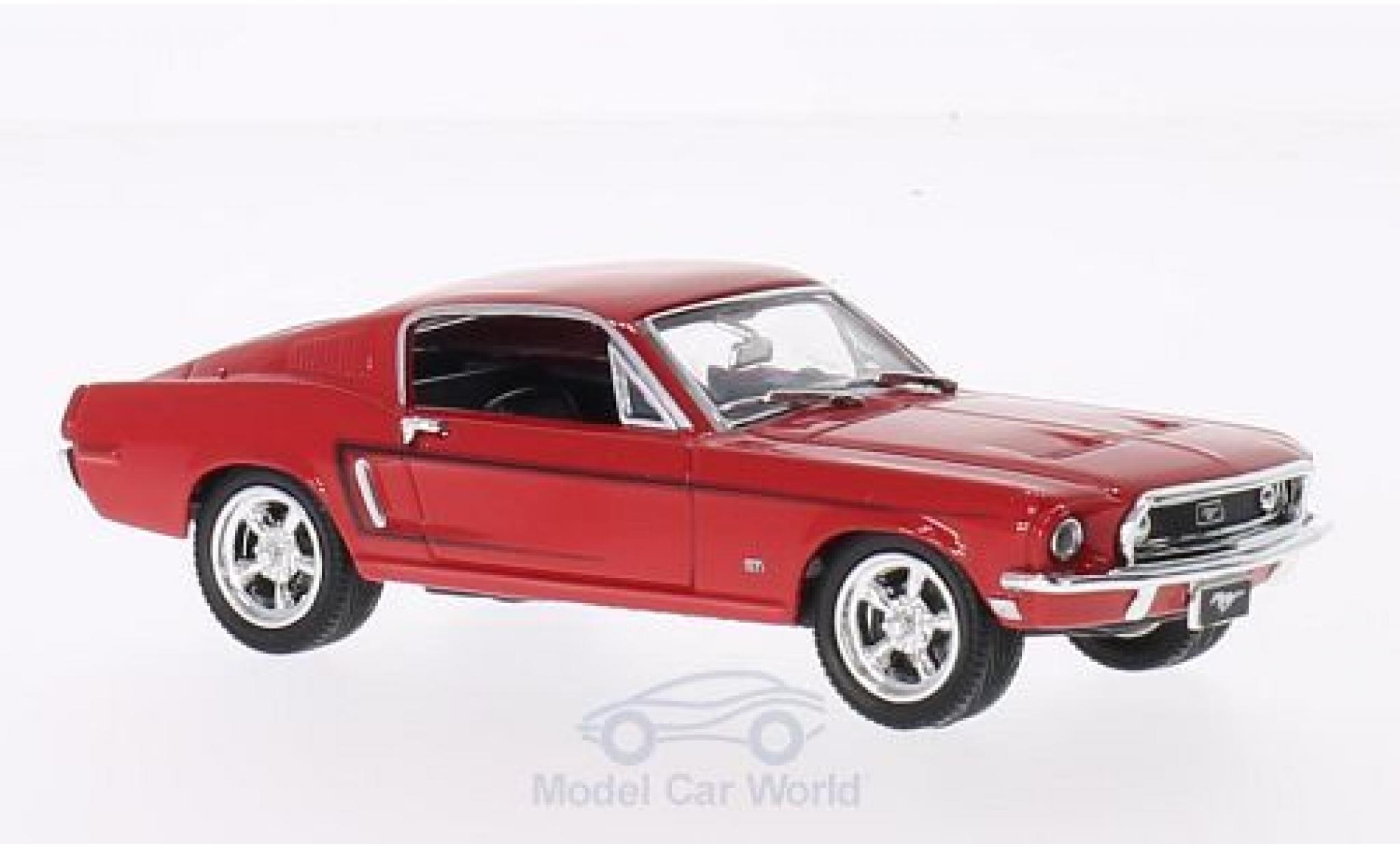 Ford Mustang GT 1/43 Lucky Die Cast GT 2+2 Fastback rosso 1968 modellino in miniatura