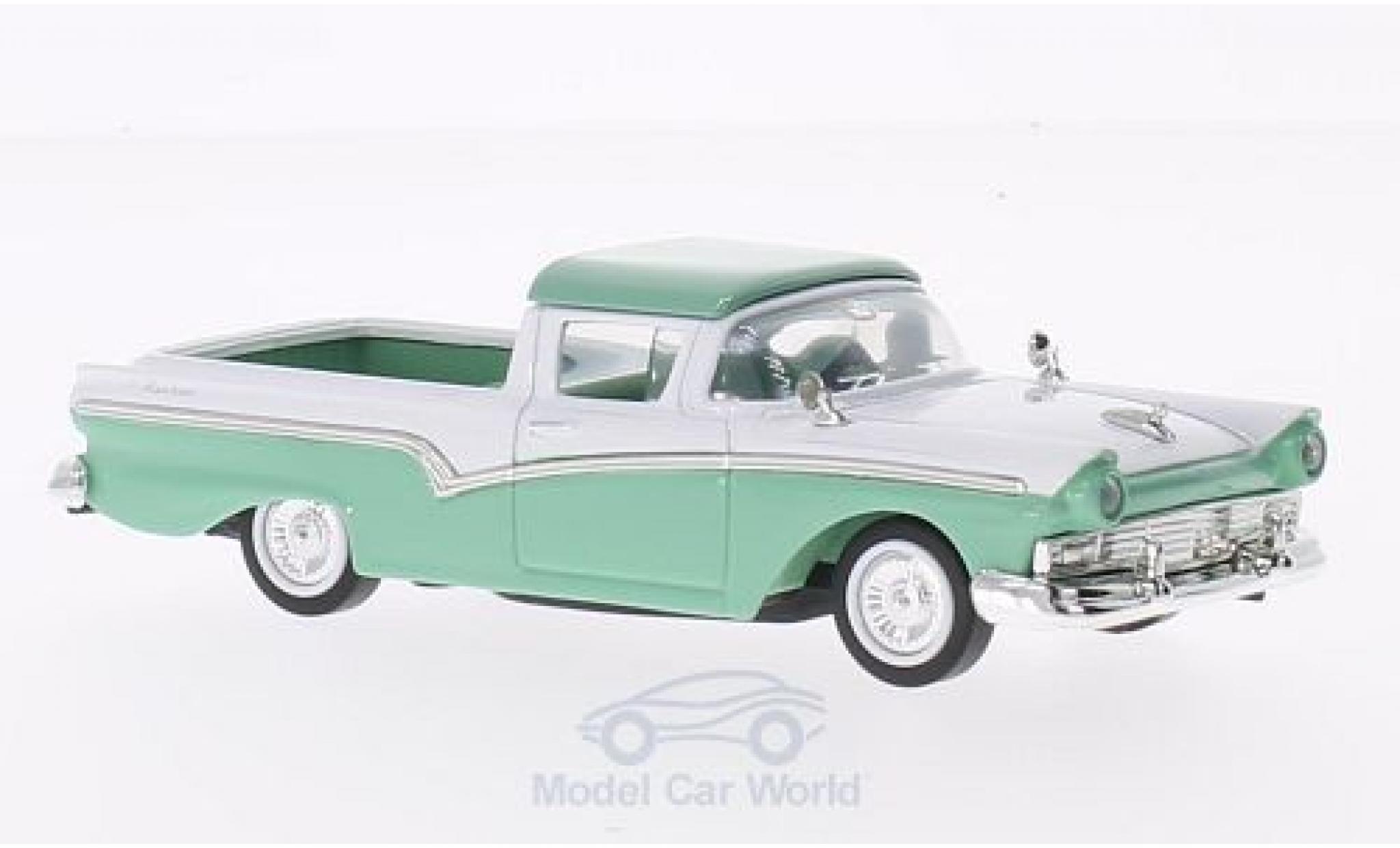 Ford Ranchero 1/43 Lucky Die Cast verde/bianco 1957 ohne Vitrine modellino in miniatura