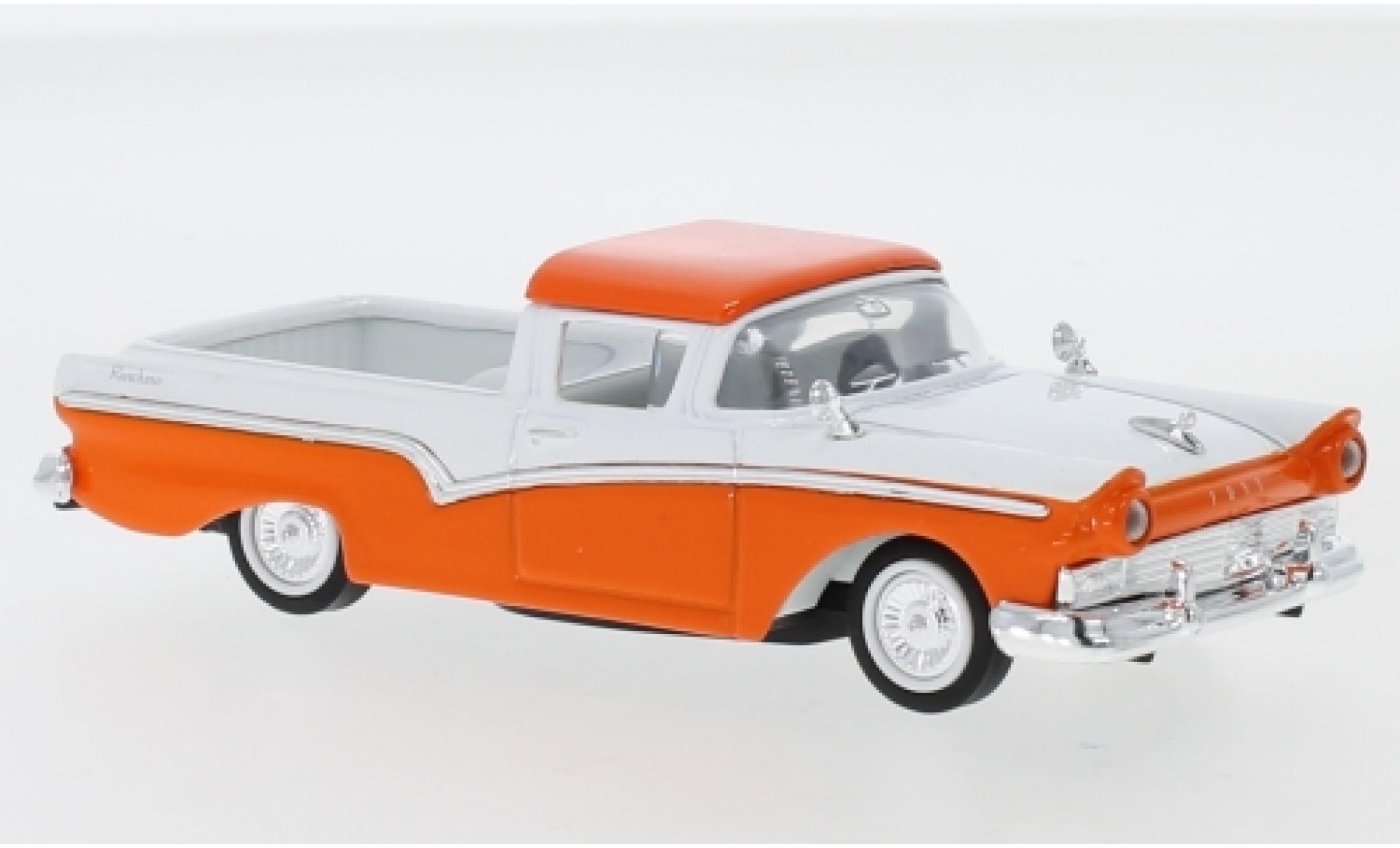 Ford Ranchero 1/18 Lucky Die Cast orange/bianco 1957 modellino in miniatura