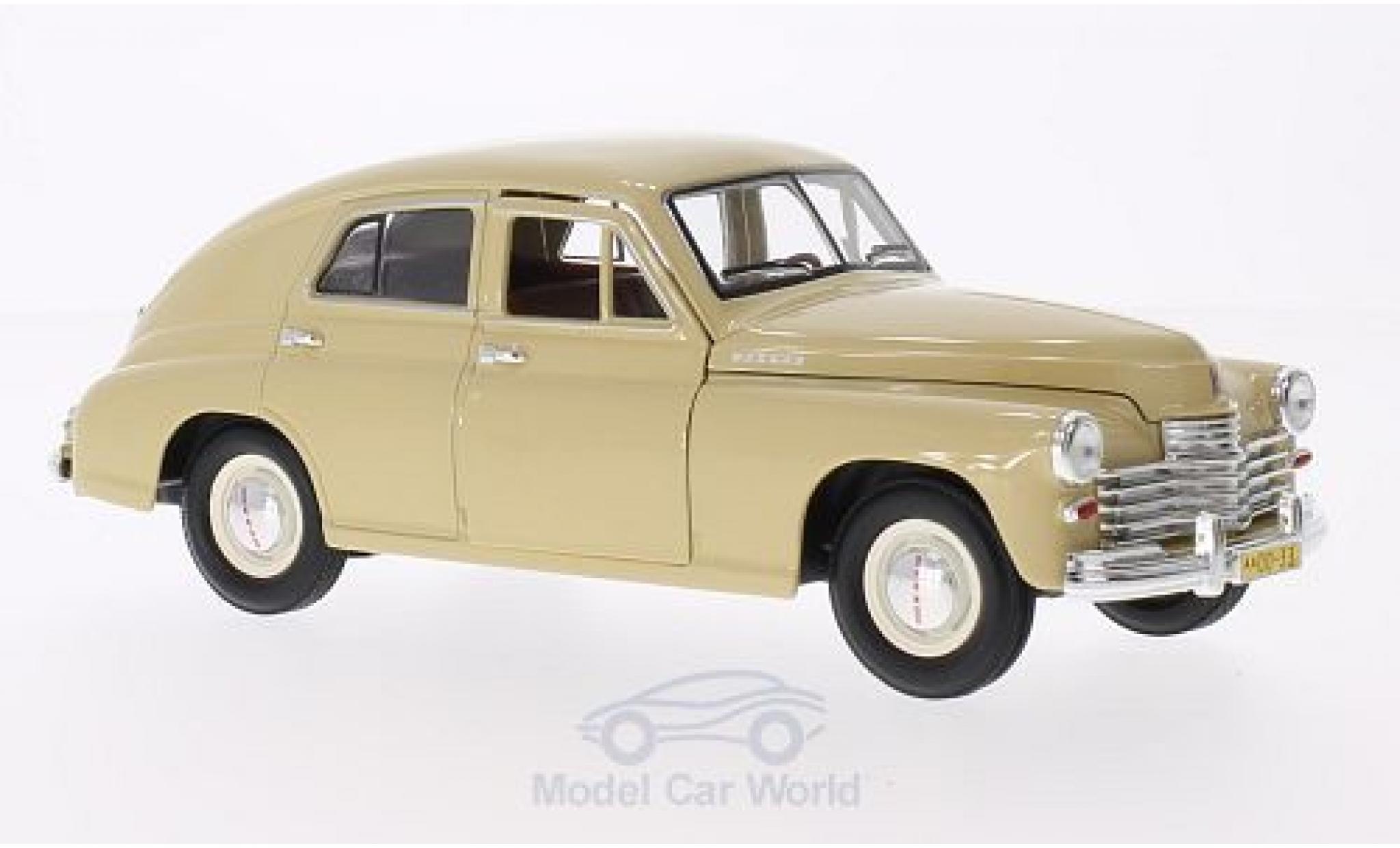 Gaz M20 1/18 Lucky Die Cast GAZ Pobeda beige modellino in miniatura