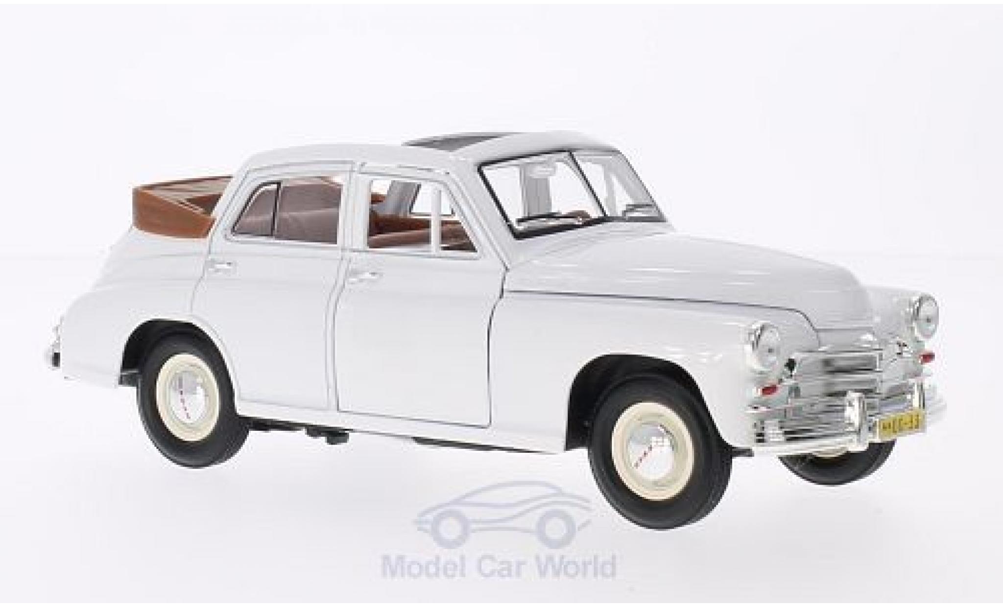 Gaz M20 1/18 Lucky Die Cast GAZ Pobeda Cabrio-Limousine bianco modellino in miniatura