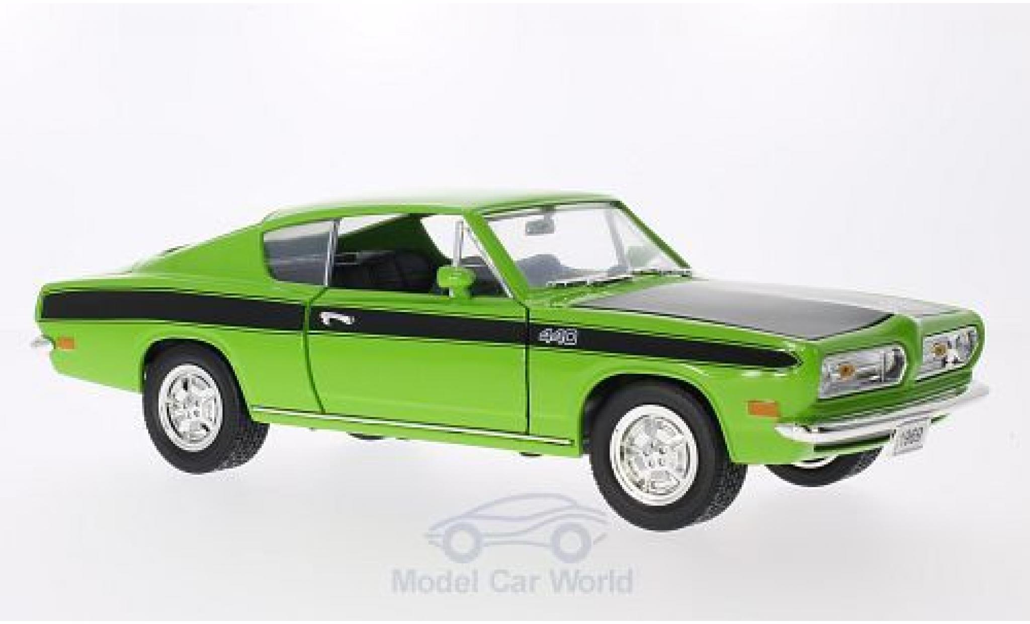 Plymouth Barracuda 1969 1/18 Lucky Die Cast verde/matt-nero 1969 modellino in miniatura