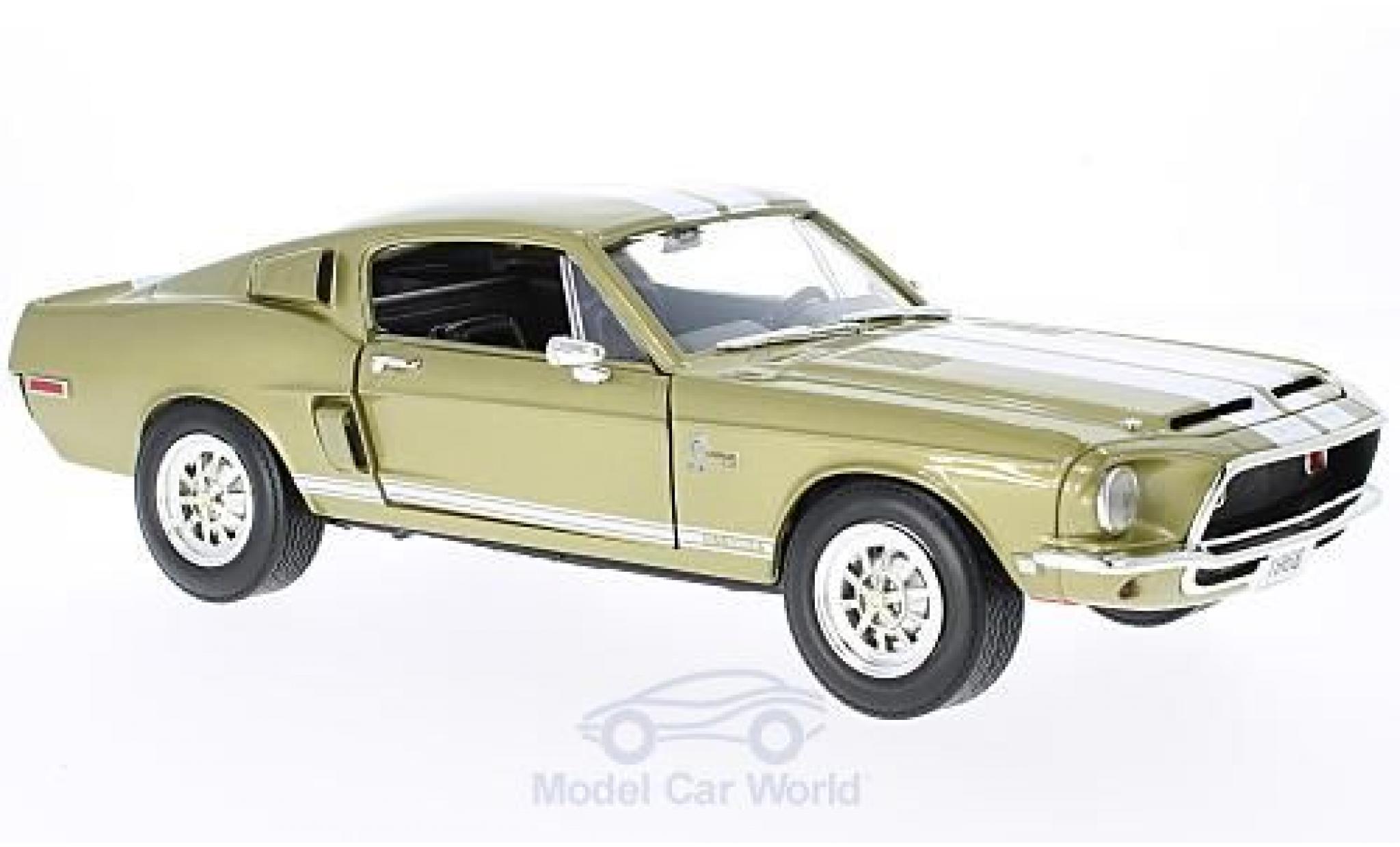 Shelby GT 1/18 Lucky Die Cast -500KR gold/bianco modellino in miniatura