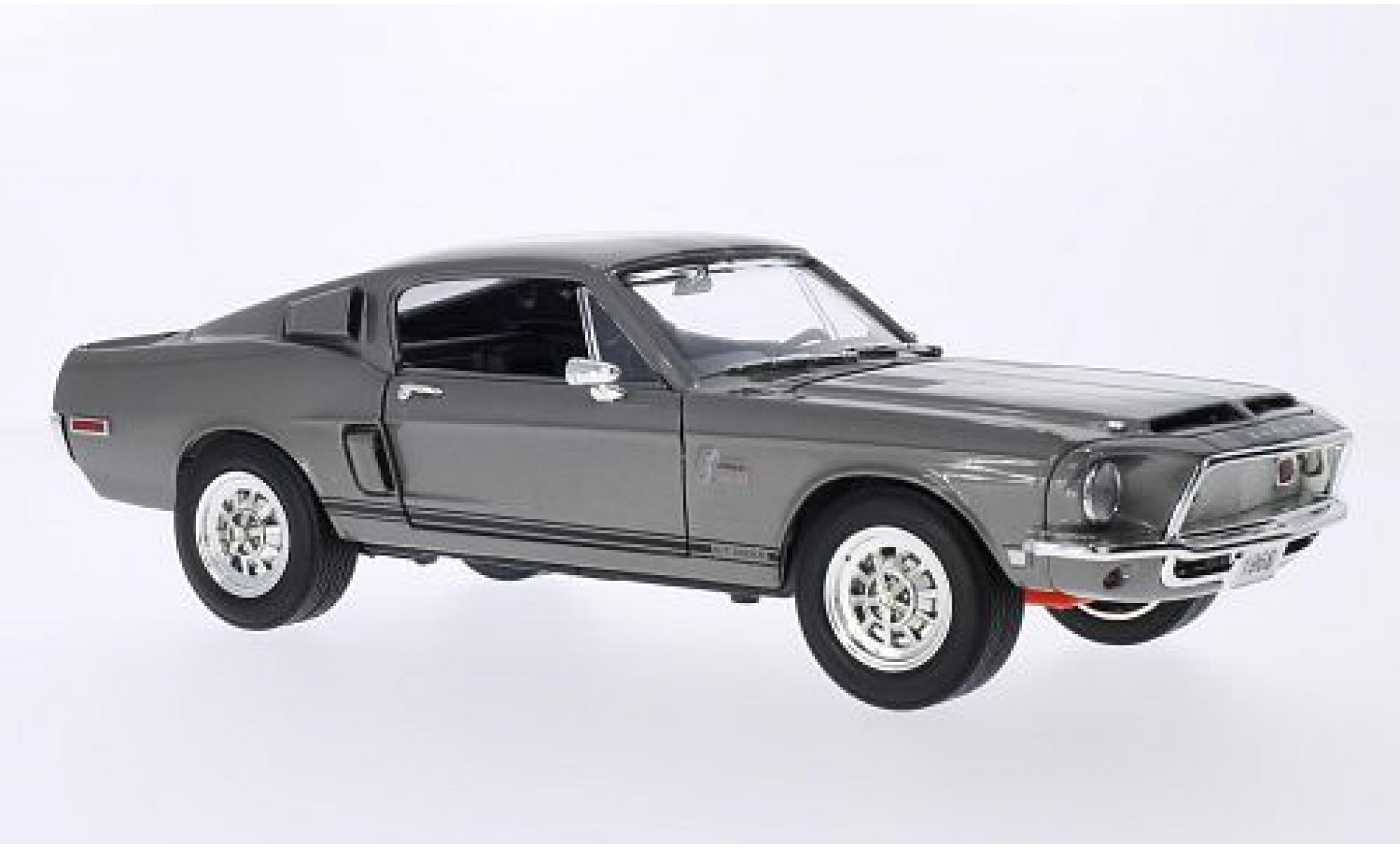 Shelby GT 1/18 Lucky Die Cast -500KR mit neroen Streifen metallico grigio 1968 modellino in miniatura