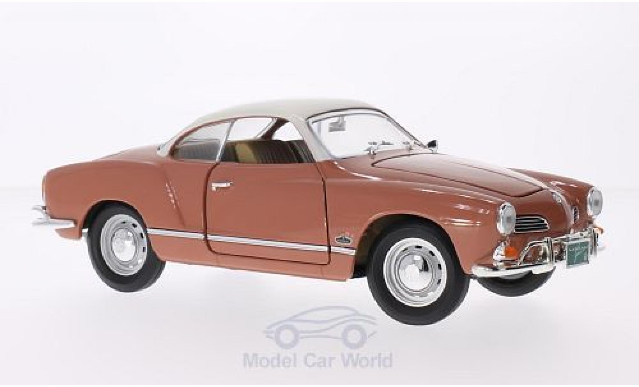 Volkswagen Karmann 1/18 Lucky Die Cast Ghia marroneee/bianco 1966 modellino in miniatura
