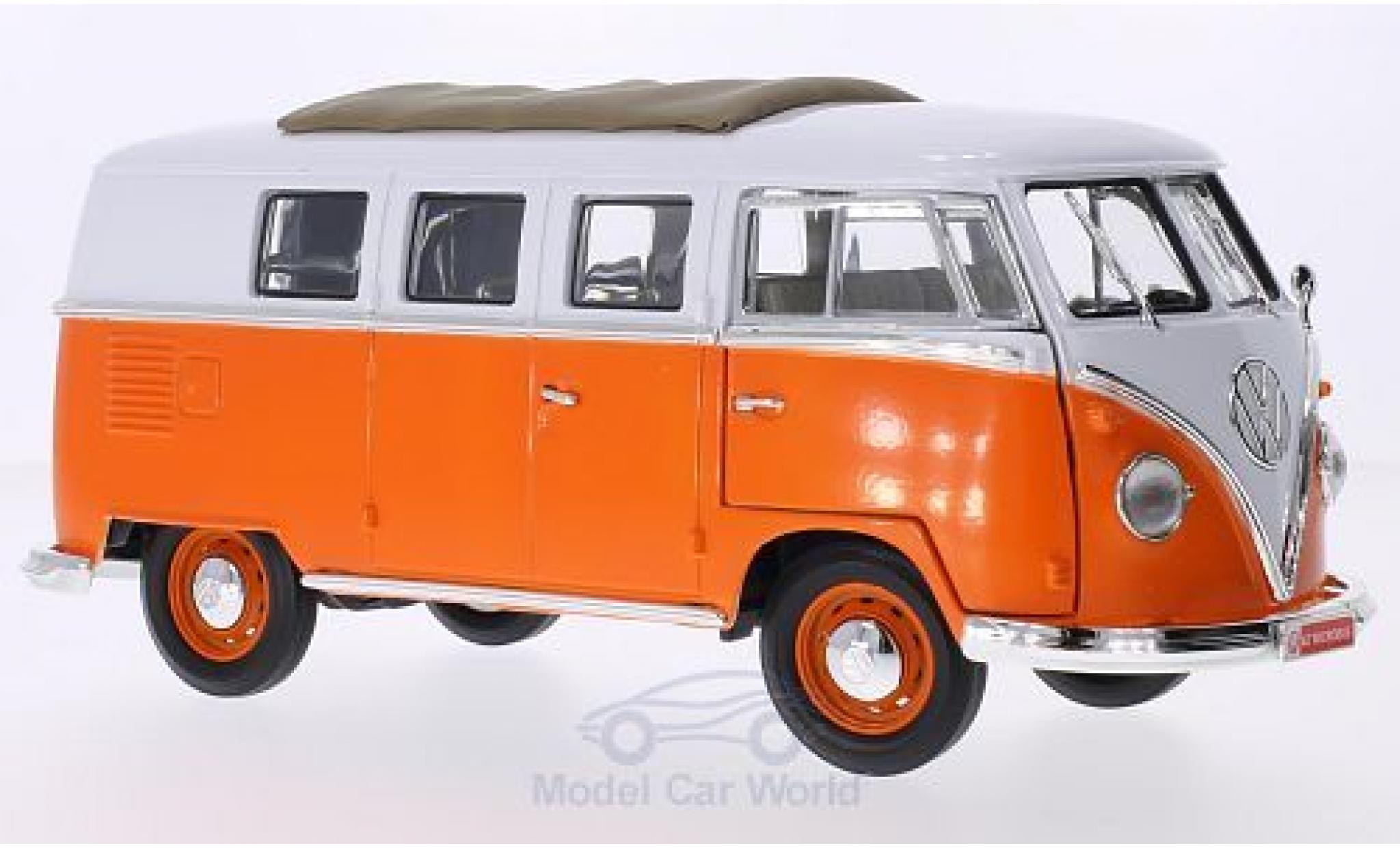 Volkswagen T1 1/18 Lucky Die Cast Microbus orange/bianco 1962 Faltdach mit Funktion modellino in miniatura