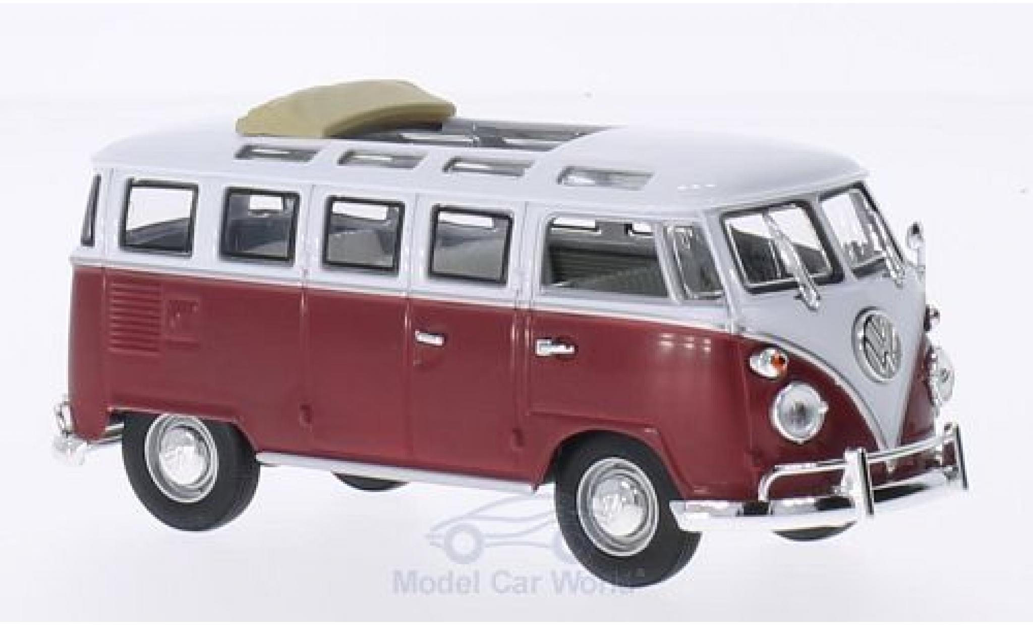 Volkswagen T1 1/43 Lucky Die Cast Samba Faltdach geöffnet rosso/bianco 1962 modellino in miniatura