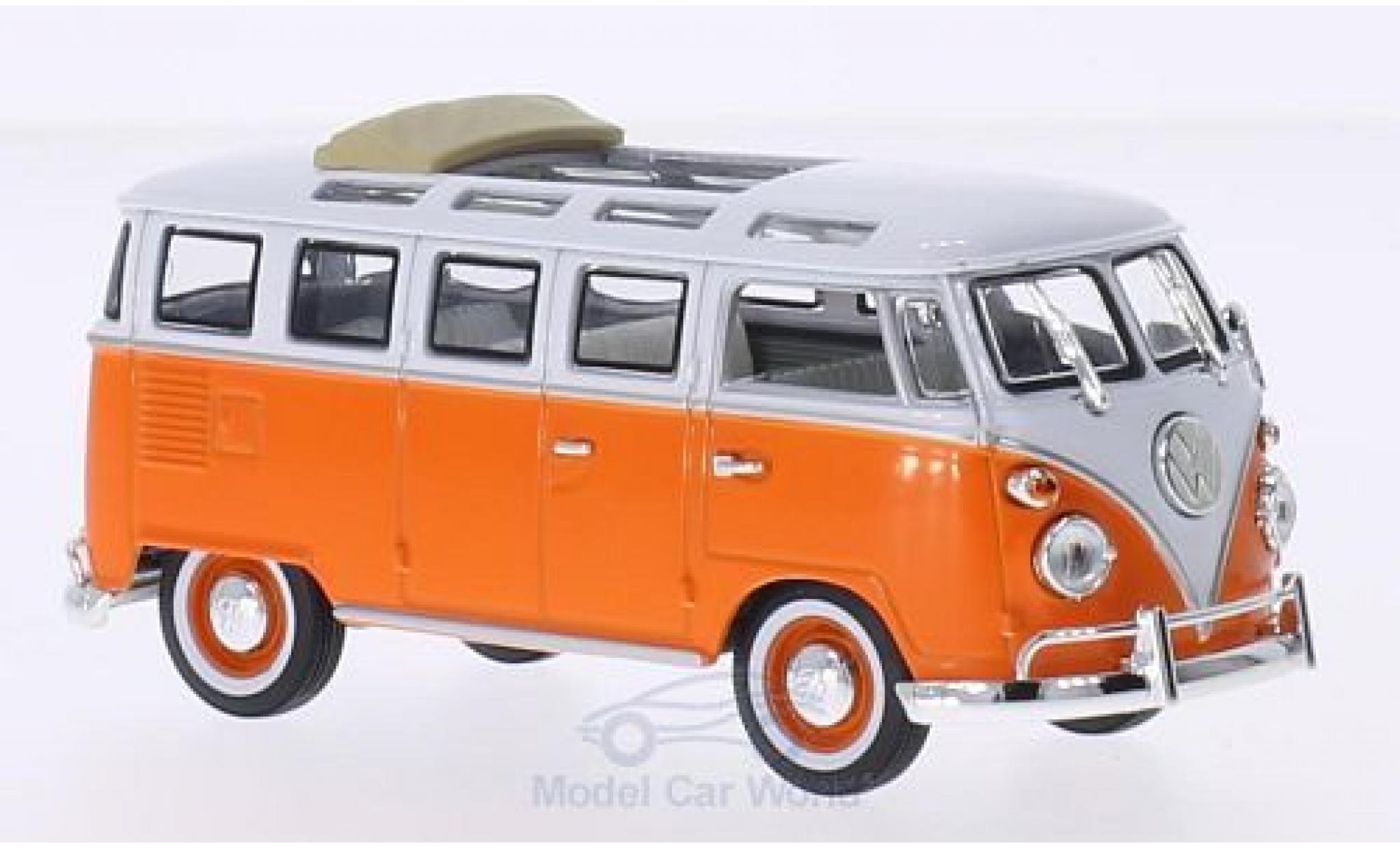Volkswagen T1 1/43 Lucky Die Cast Samba orange/bianco 1962 Faltdach geöffnet modellino in miniatura