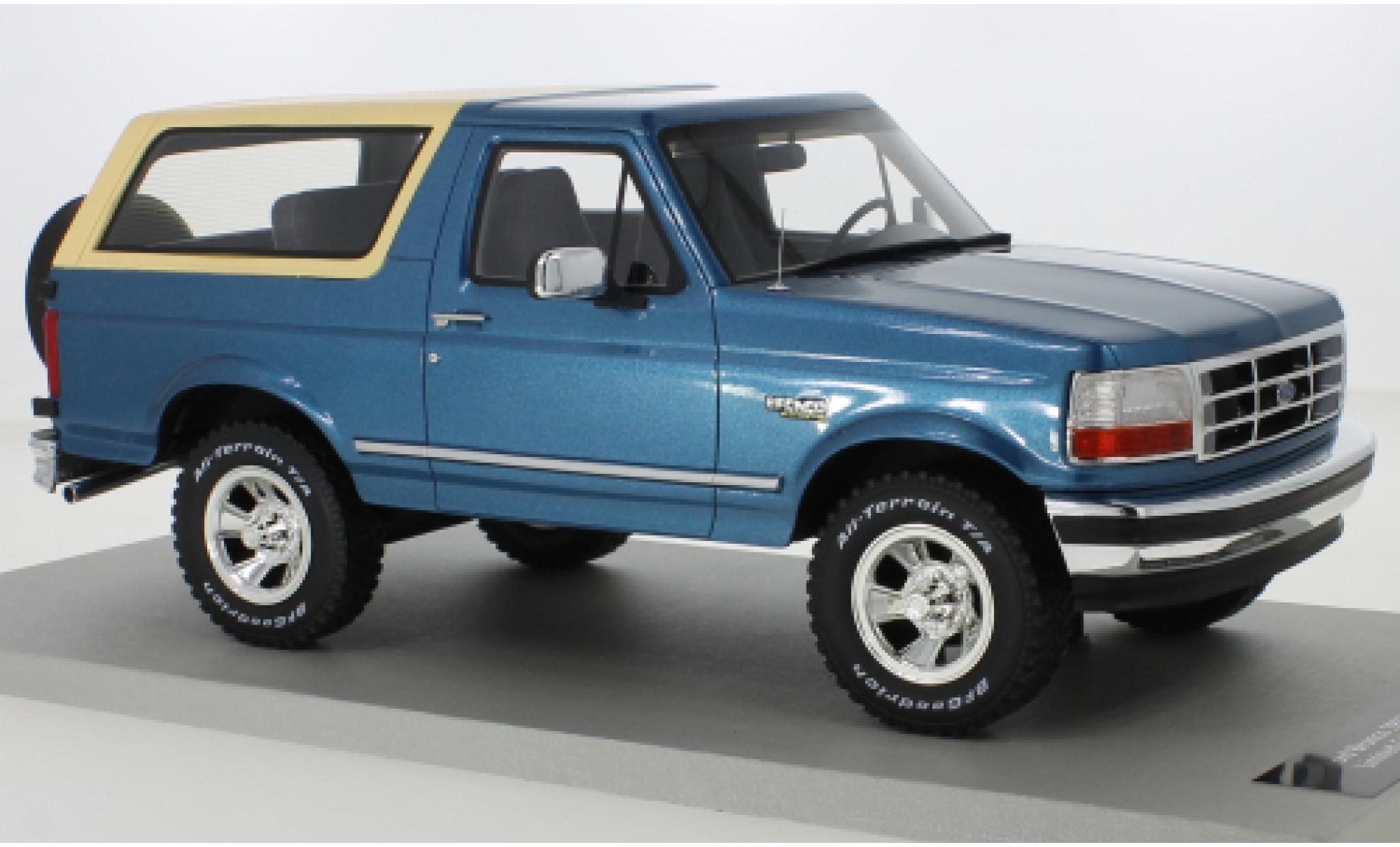 Ford Bronco 1/18 Lucky Step Models metallico blu 1992 modellino in miniatura