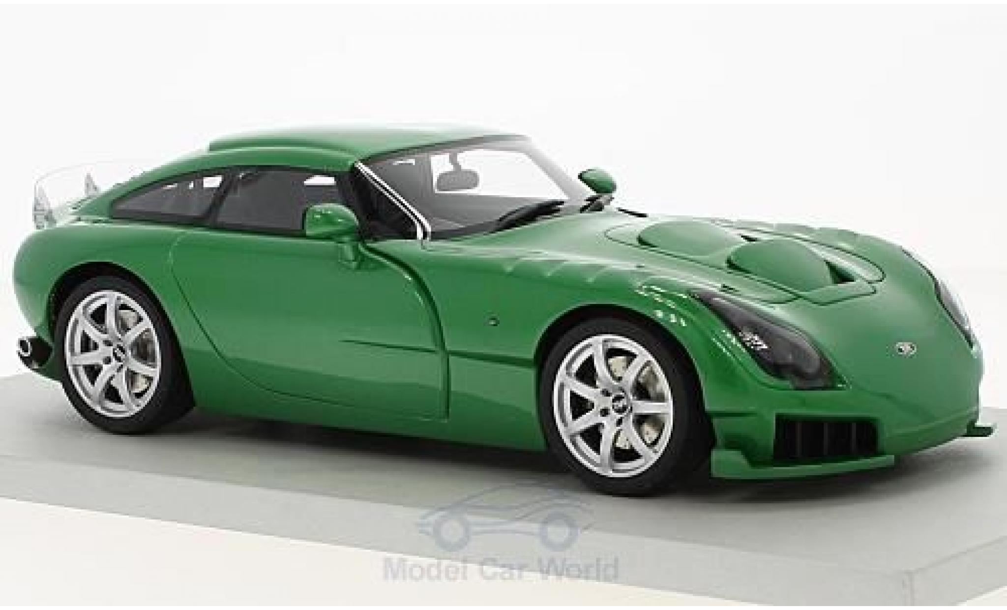 TVR Sagaris 1/18 Lucky Step Models metallico verde RHD 2005 ohne Vitrine modellino in miniatura