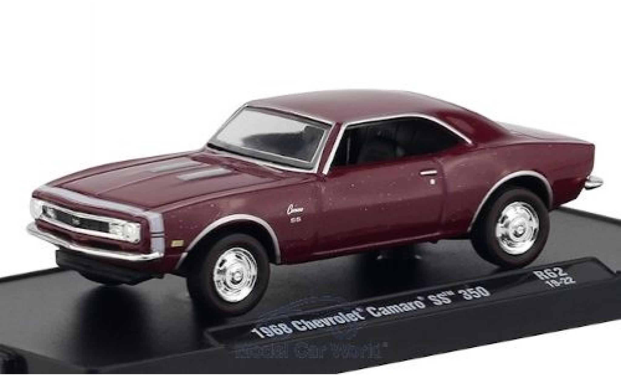 Chevrolet Camaro 1/64 M2 Machines SS 350 metallico rosso/bianco 1968 modellino in miniatura