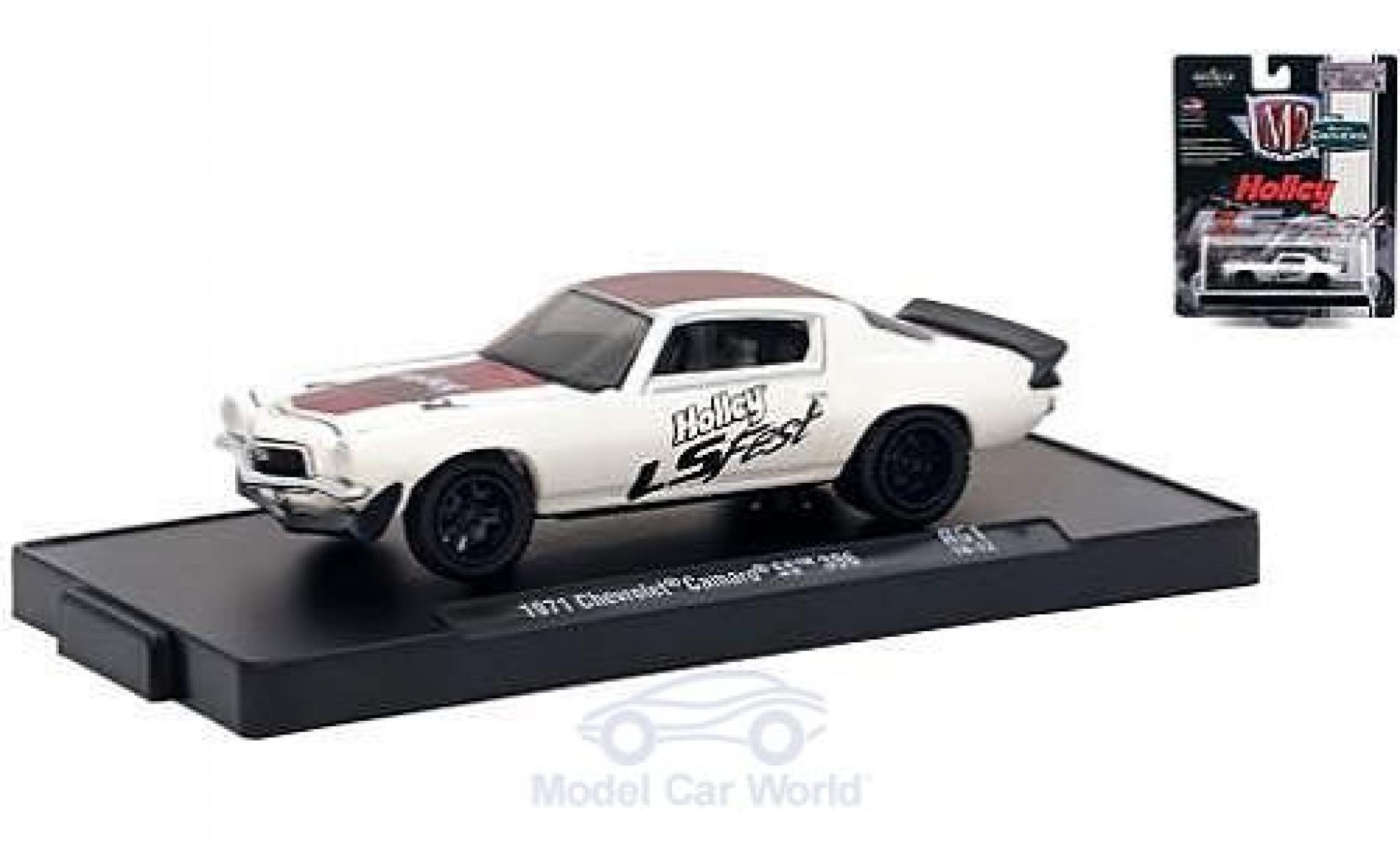Chevrolet Camaro SS 1/64 M2 Machines SS 396 bianco/rosso Holley LS Fest 1971 modellino in miniatura