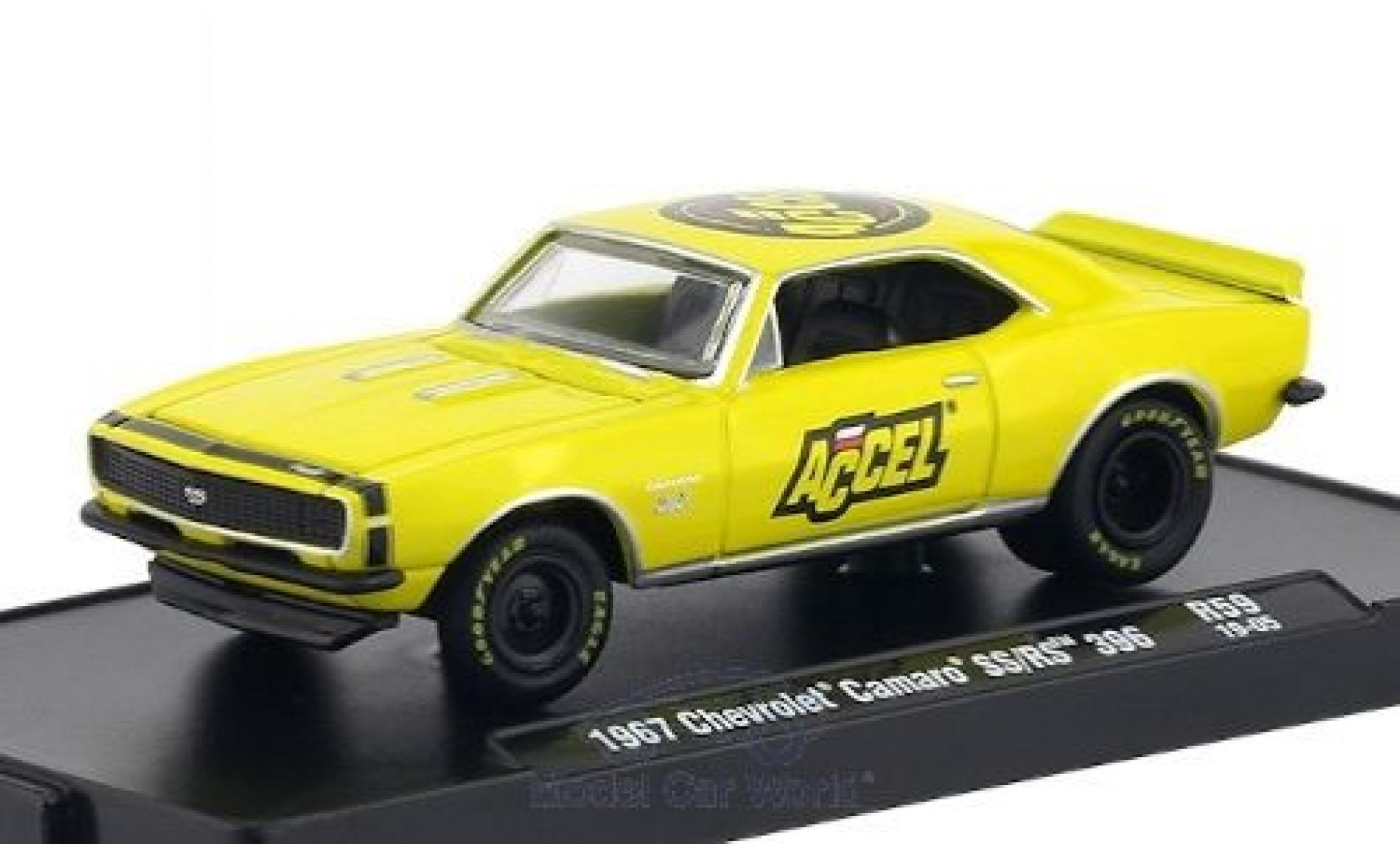Chevrolet Camaro 1/64 M2 Machines SS/RS 396 giallo/nero ACCEL 1967 modellino in miniatura