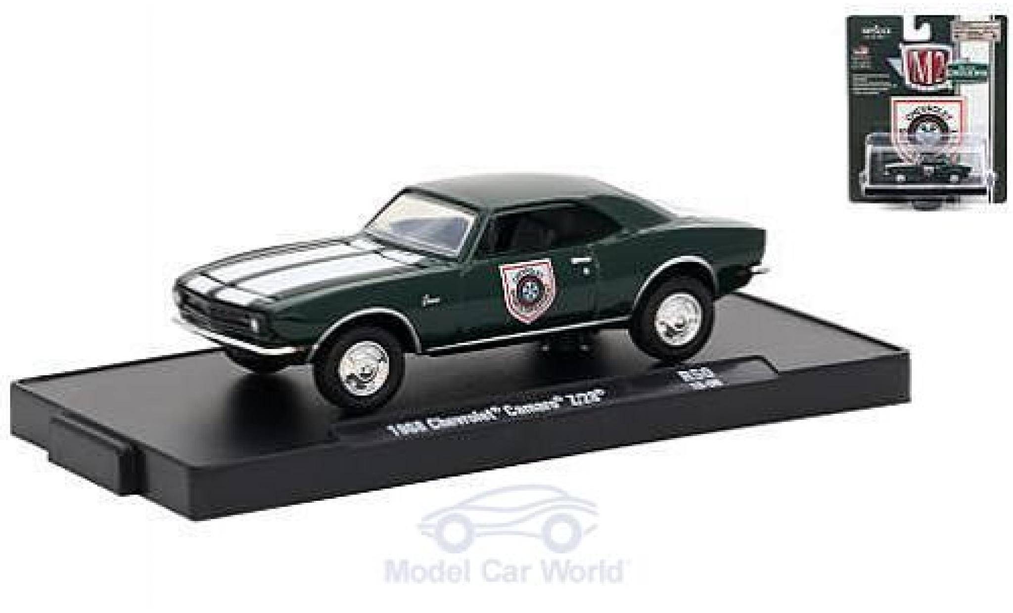 Chevrolet Camaro Z28 1/64 M2 Machines Z/28 verde/bianco Sports Department 1968 modellino in miniatura