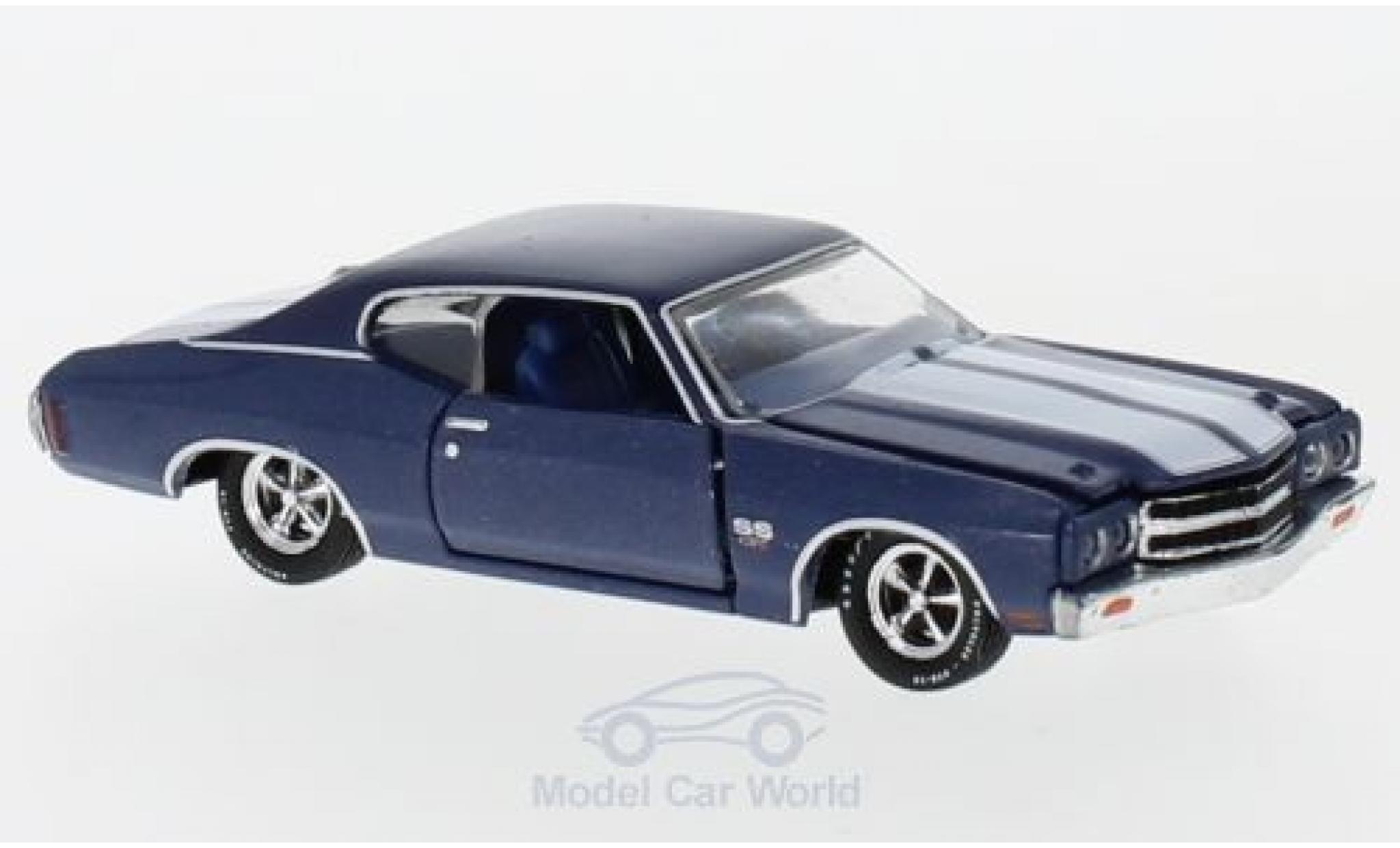 Chevrolet Chevelle 1970 1/64 M2 Machines Malibu SS 454 metallico blu/bianco 1970 modellino in miniatura