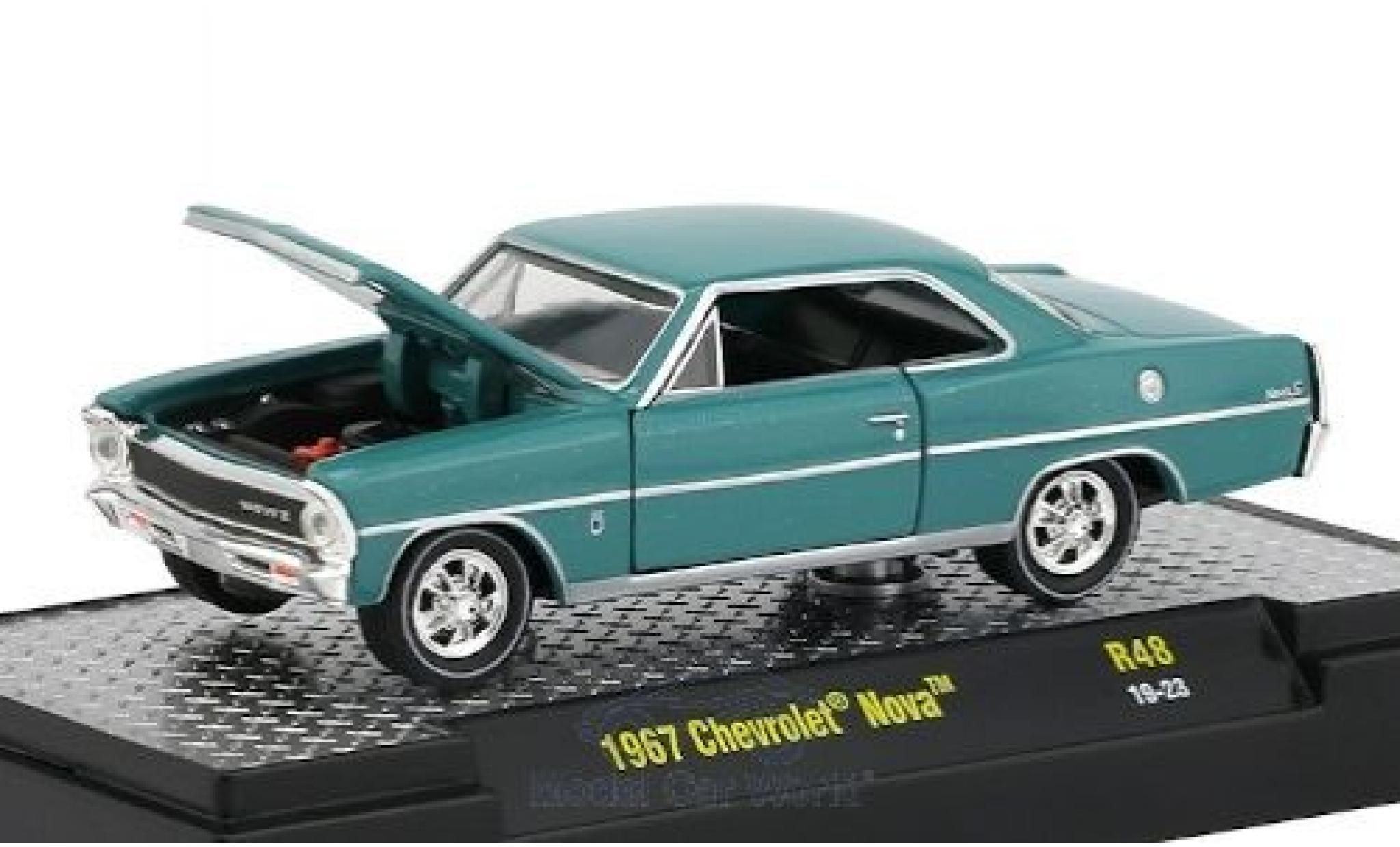 Chevrolet Nova 1/64 M2 Machines blu 1967 modellino in miniatura