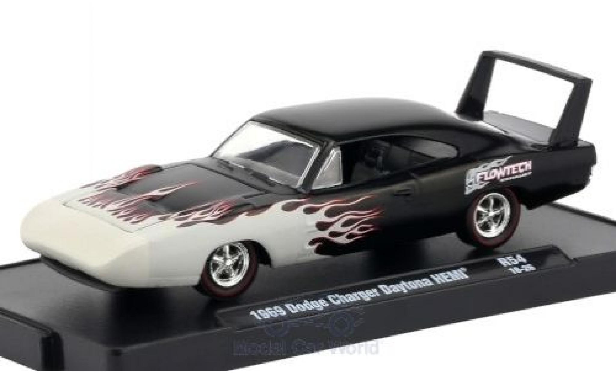 Dodge Charger Daytona 1/64 M2 Machines Daytona HEMI nero/Dekor 1969 modellino in miniatura