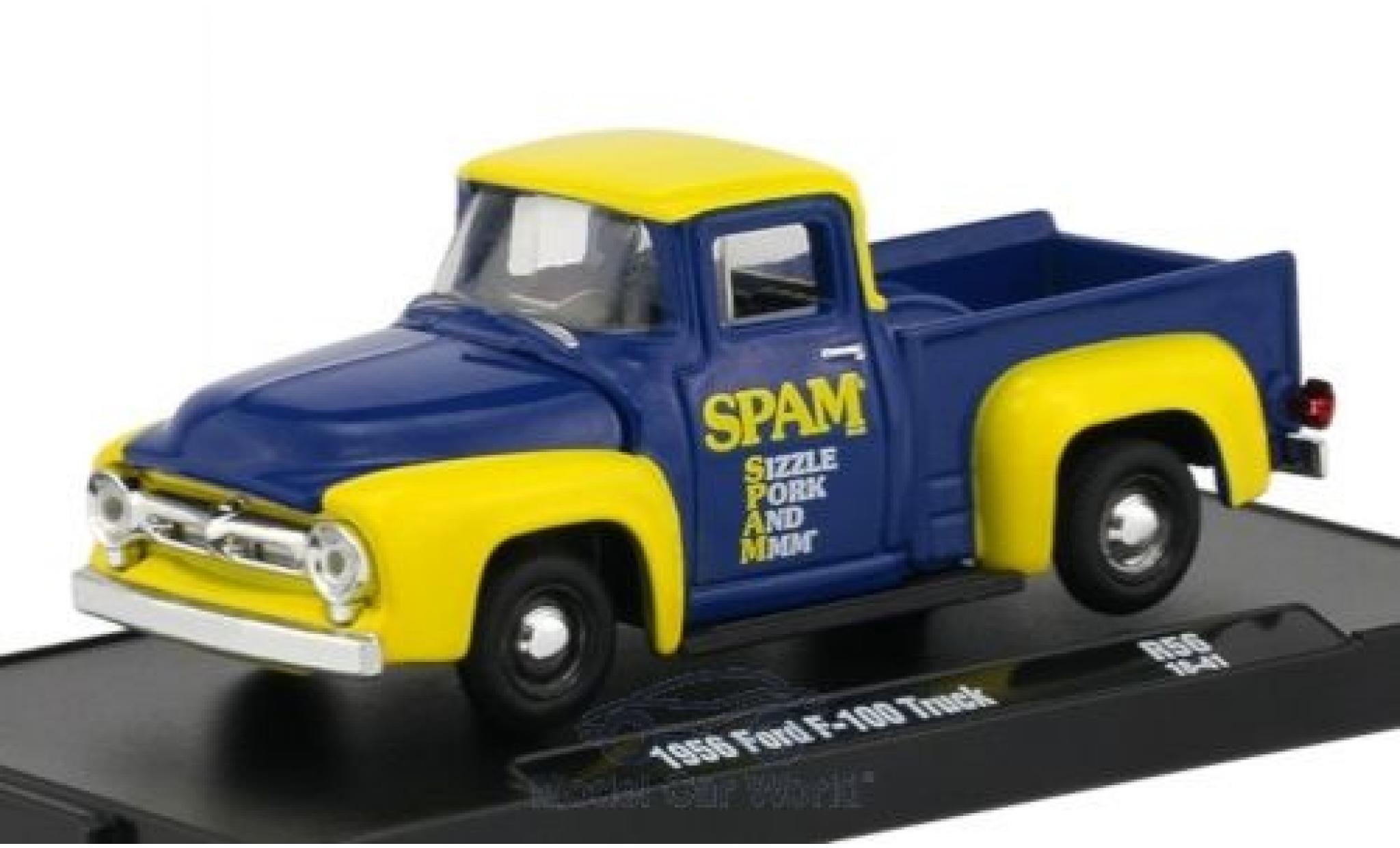Ford F-1 1/64 M2 Machines 00 blu/giallo 1956 modellino in miniatura
