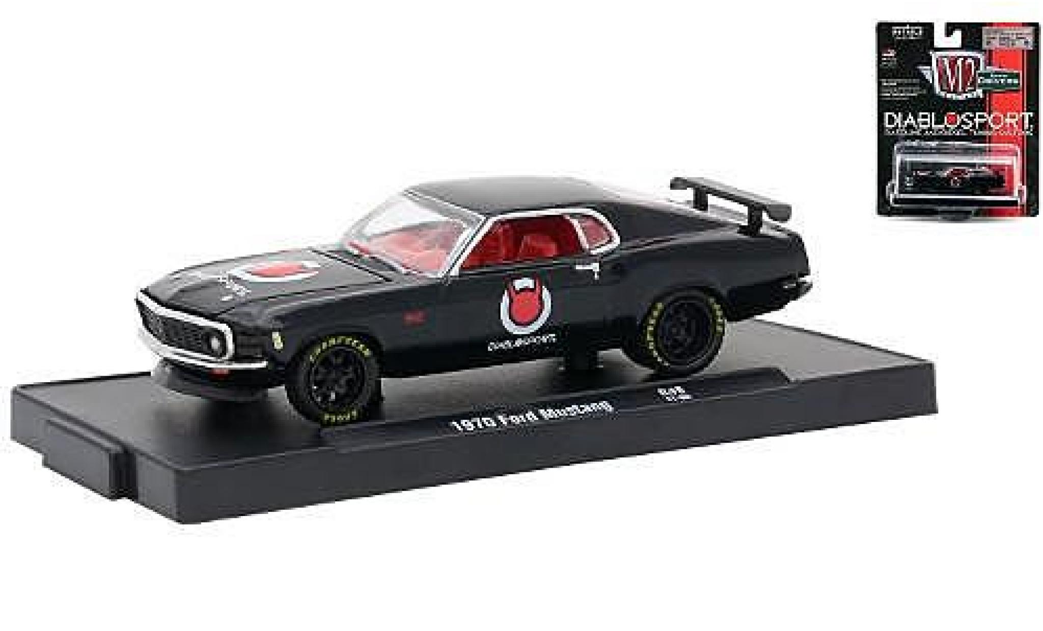 Ford Mustang 1/64 M2 Machines nero Diablo Sport 1970 modellino in miniatura