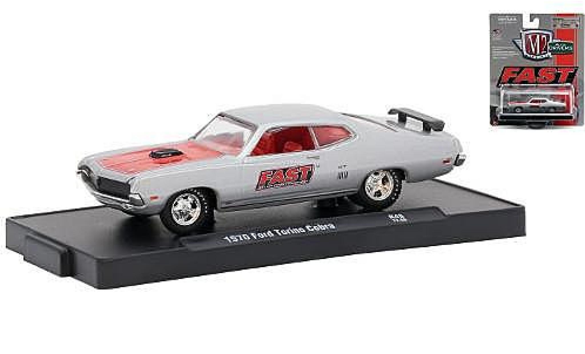 Ford Torino 1/64 M2 Machines Cobra grigio/rosso FAST (Fuel Air Spark Technology) 1970 modellino in miniatura