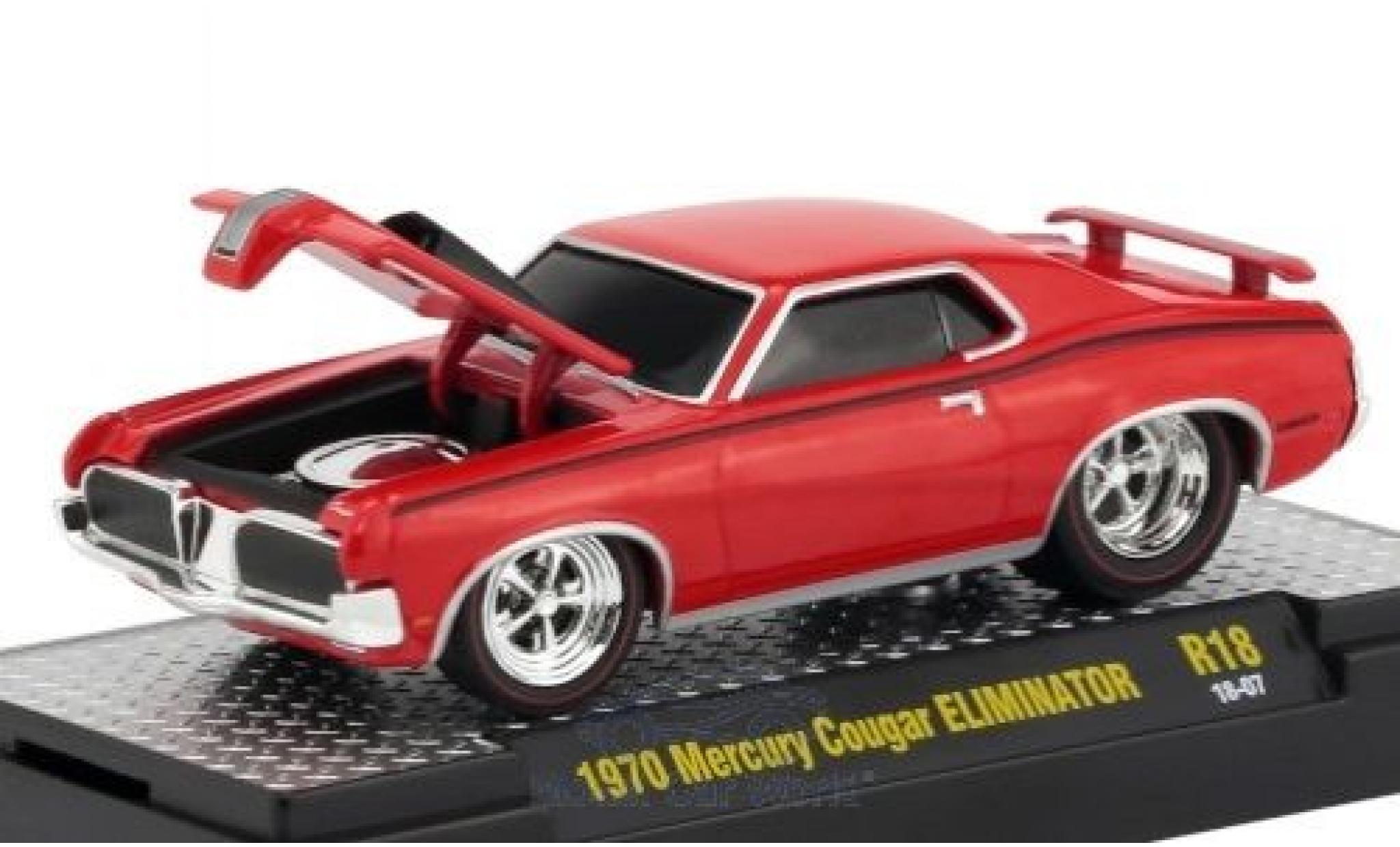 Mercury Cougar 1/18 M2 Machines Eliminator rosso/nero 1970 modellino in miniatura