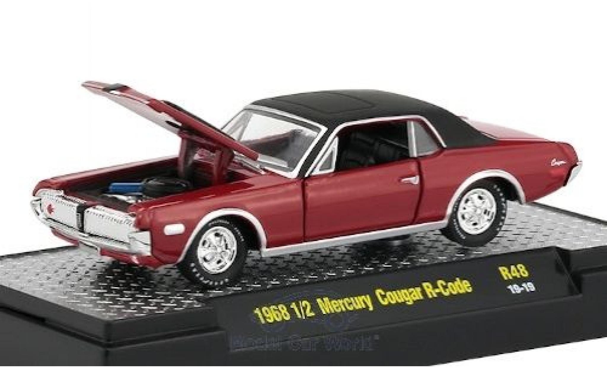 Mercury Cougar 1/64 M2 Machines R-Code rosso/matt-nero 1968 modellino in miniatura