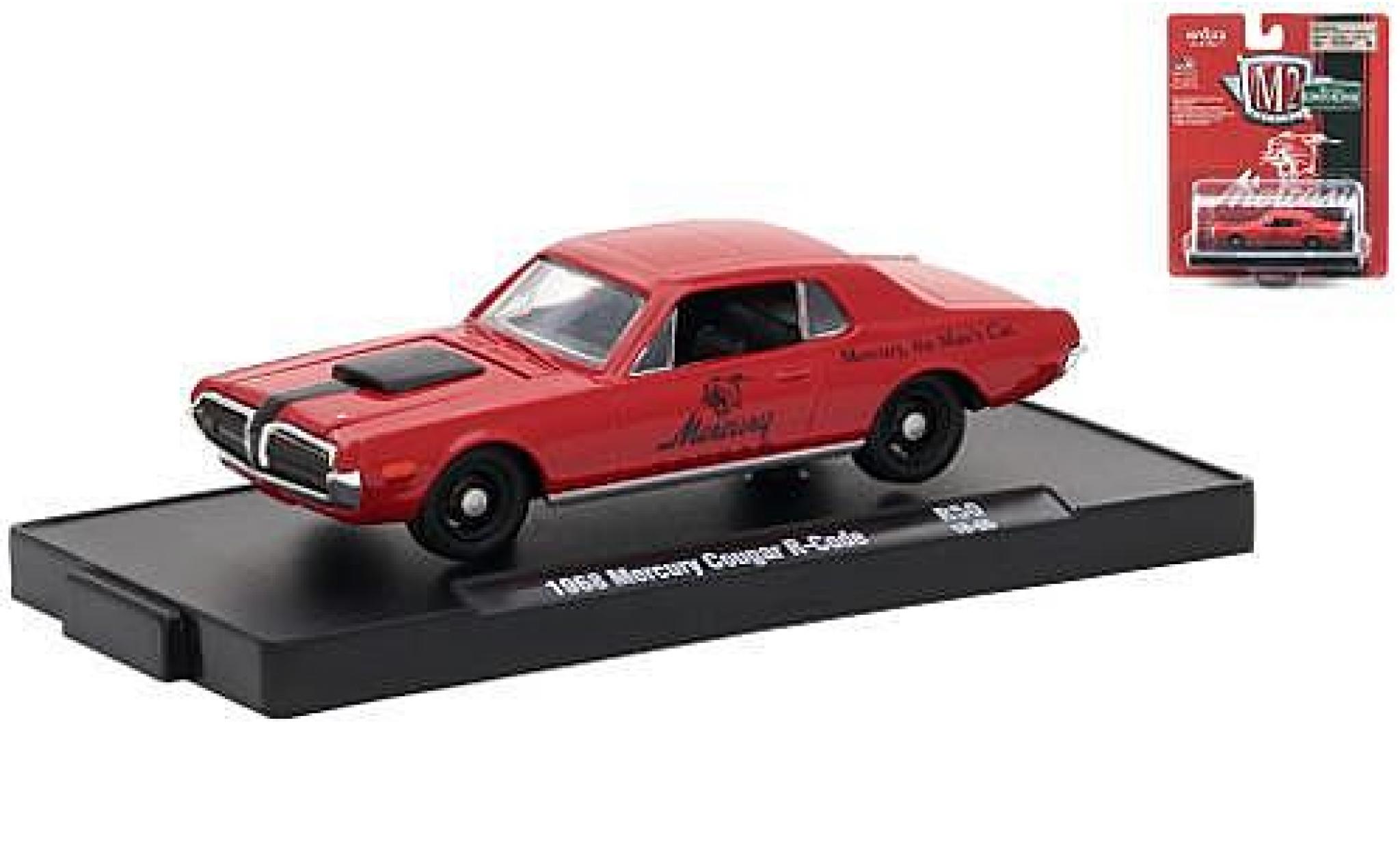 Mercury Cougar 1/64 M2 Machines R-Code rosso/nero 1968 modellino in miniatura