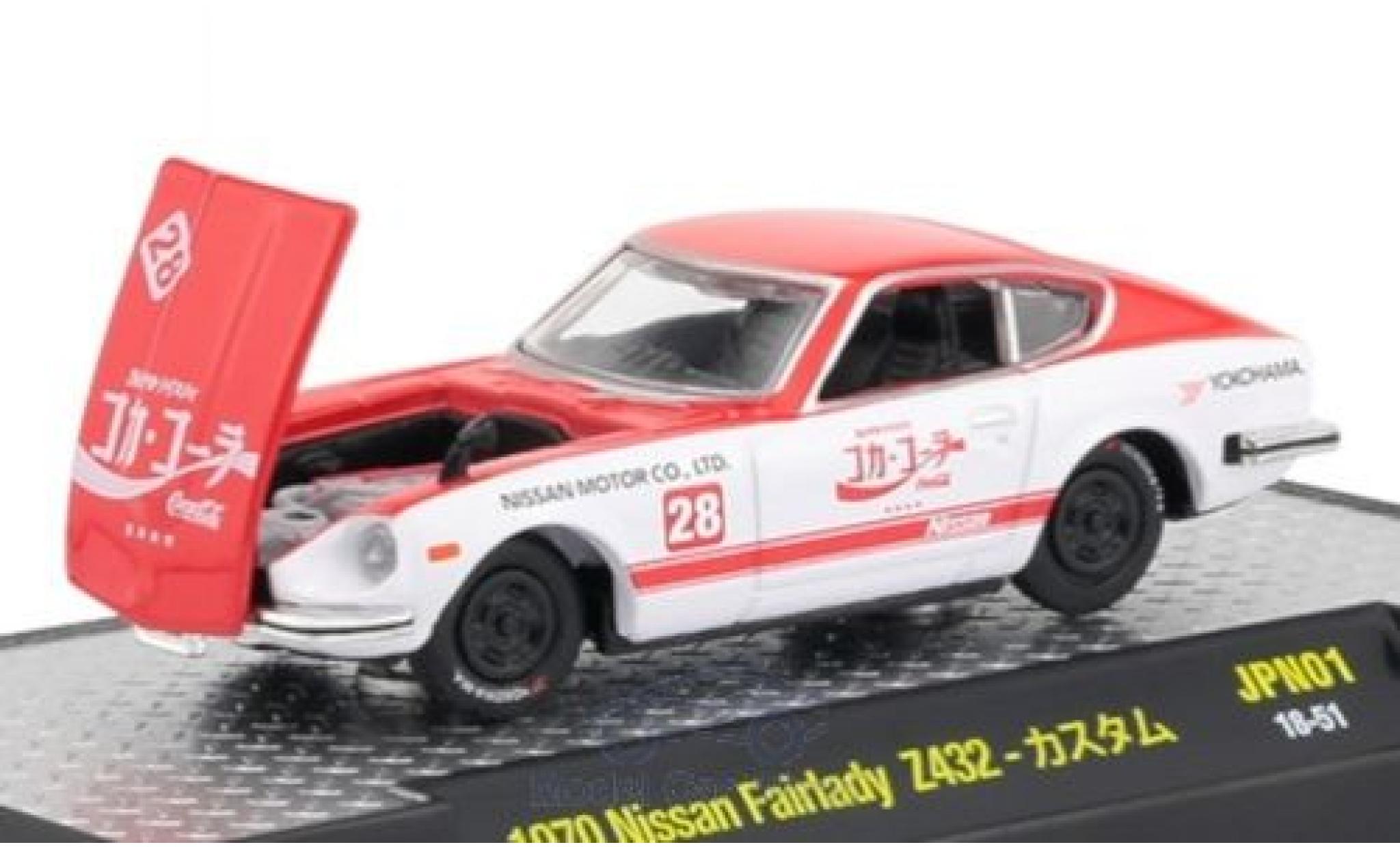 Nissan Fairlady Z Z432 1/64 M2 Machines 432 rosso/bianco Coca Cola 1970 modellino in miniatura
