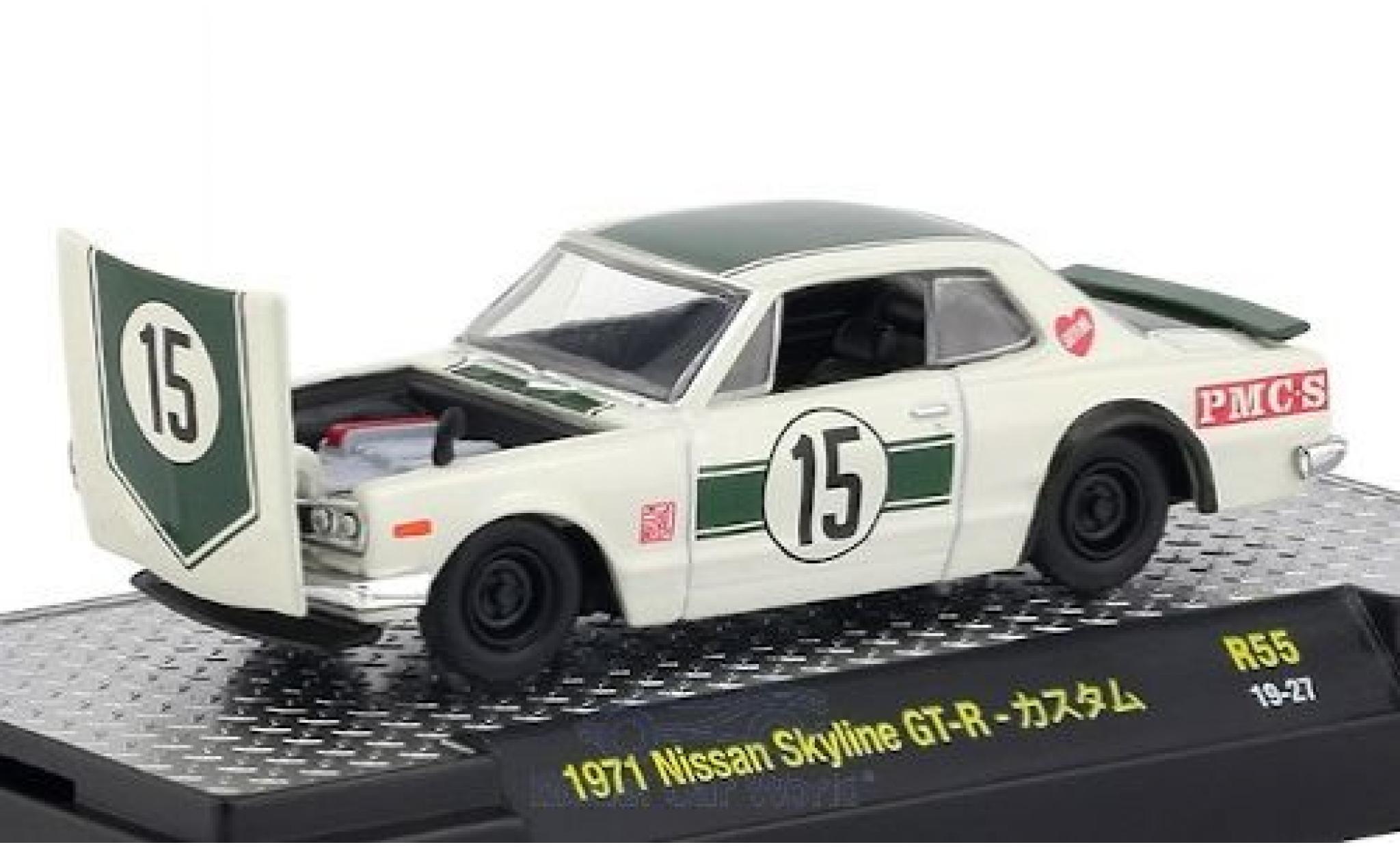 Nissan Skyline 1/64 M2 Machines GT-R RHD No.15 1971 modellino in miniatura