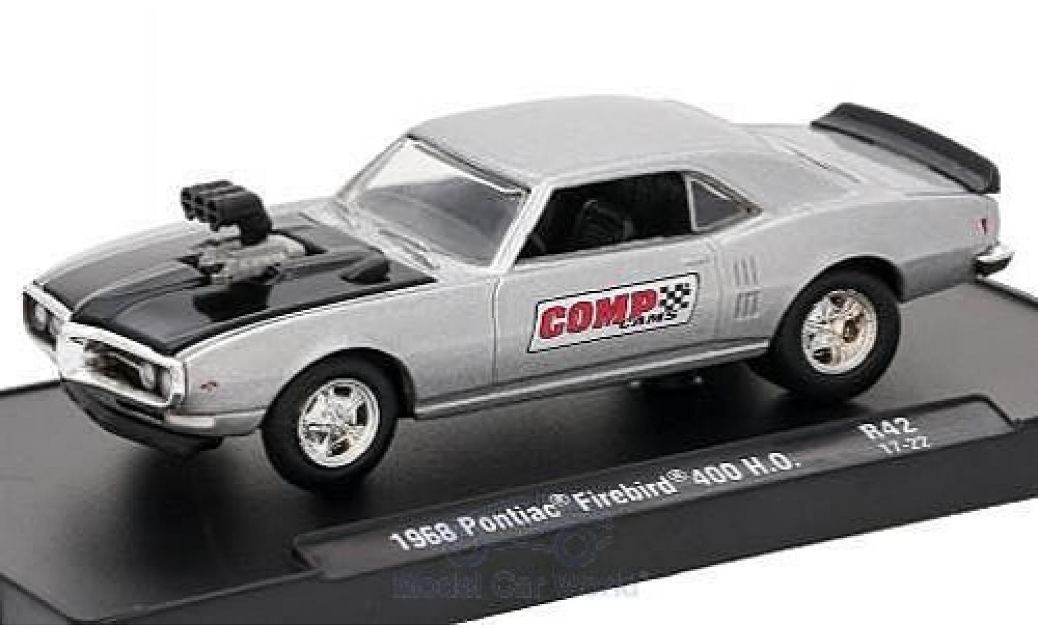 Pontiac Firebird 1/64 M2 Machines 400 H.O. grigio/nero Comp Cams 1968 Auto-Drivers Release 42 ohne Vitrine modellino in miniatura