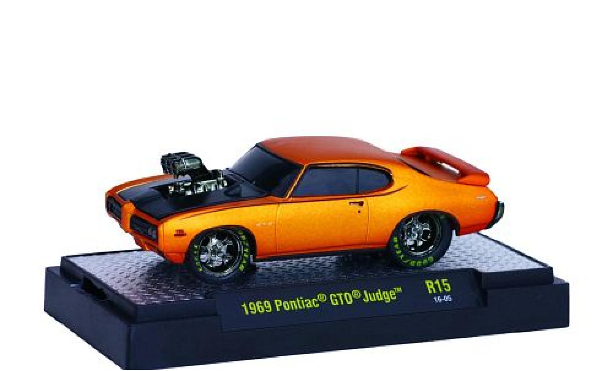 Pontiac GTO 1/64 M2 Machines Judge matt-bronze/matt-nero 1969 Ground Pounders modellino in miniatura