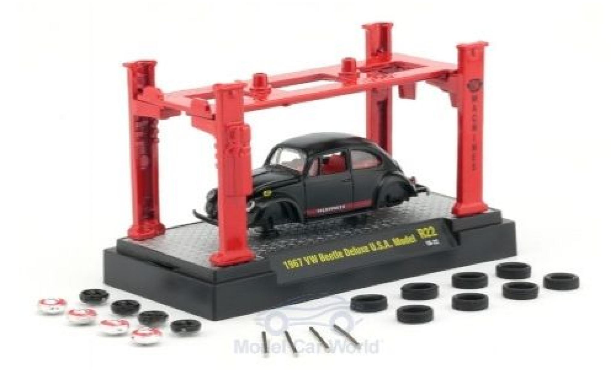 Volkswagen Beetle 1/64 M2 Machines DeLuxe matt-nero 1967 Model-Kit Bausatz inklusive 4 Ersatzrädern modellino in miniatura