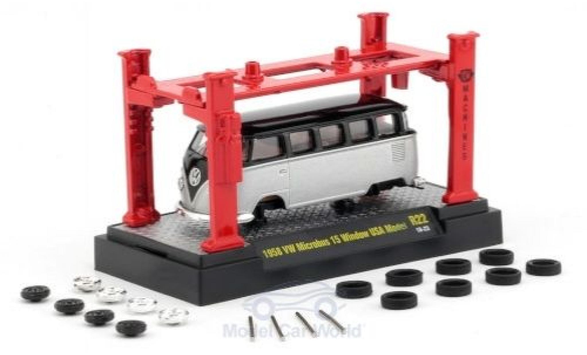 Volkswagen T1 B 1/64 M2 Machines Microbus nero/grigio 1958 Model-Kit Bausatz inklusive 4 Ersatzrädern modellino in miniatura