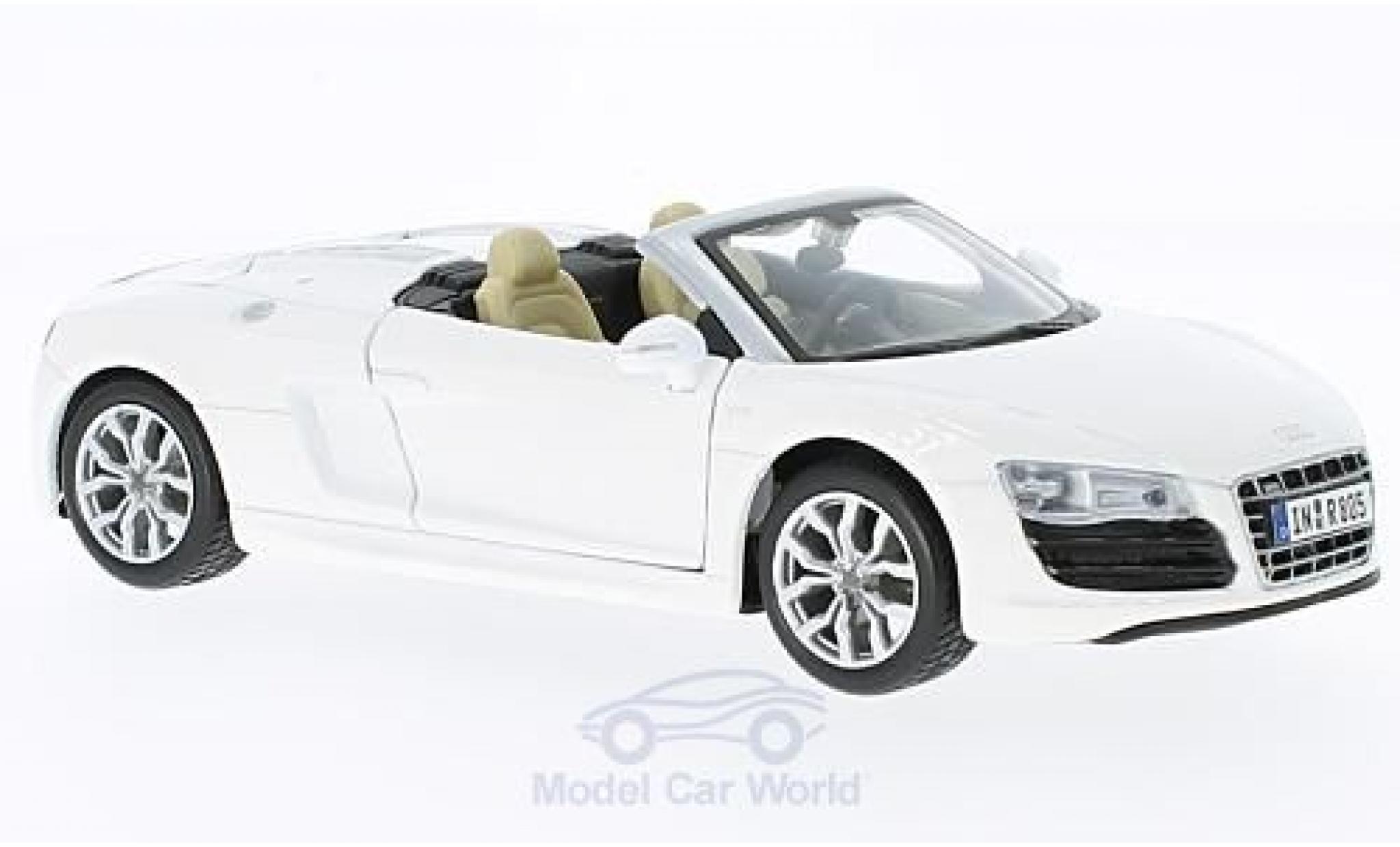 Audi R8 1/24 Maisto Spyder bianco modellino in miniatura
