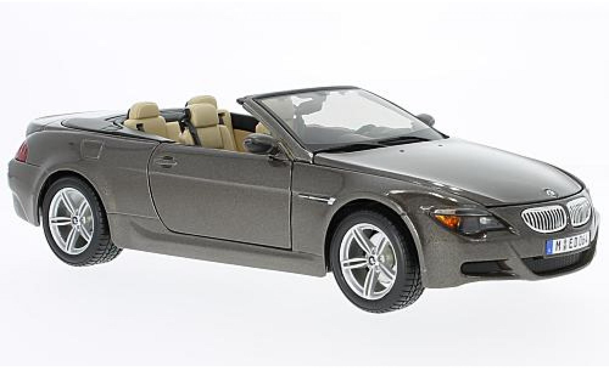 Bmw M6 1/18 Maisto Cabriolet (E64) metallico marroneee modellino in miniatura