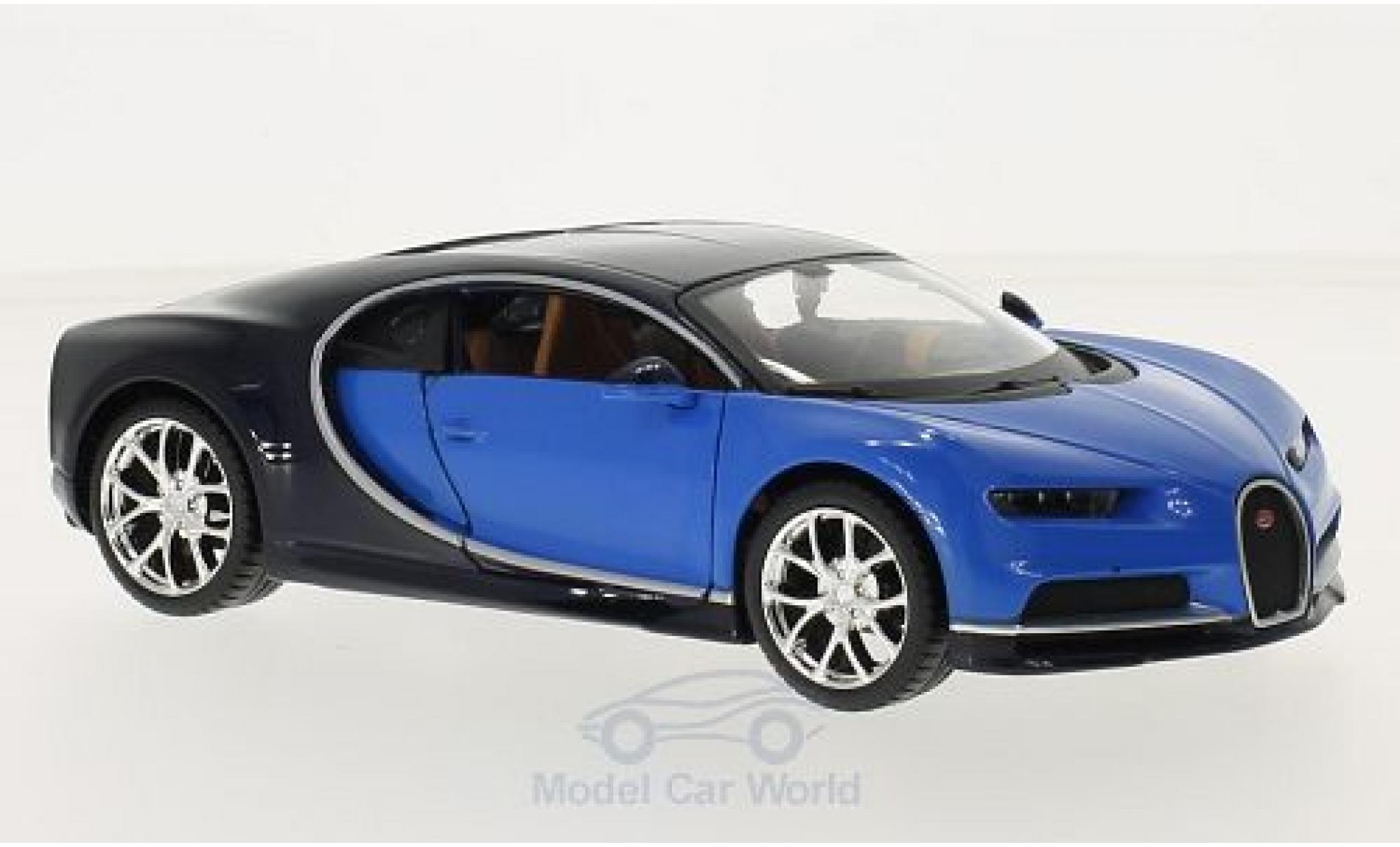 Bugatti Chiron 1/24 Maisto blu/blu 2016 modellino in miniatura