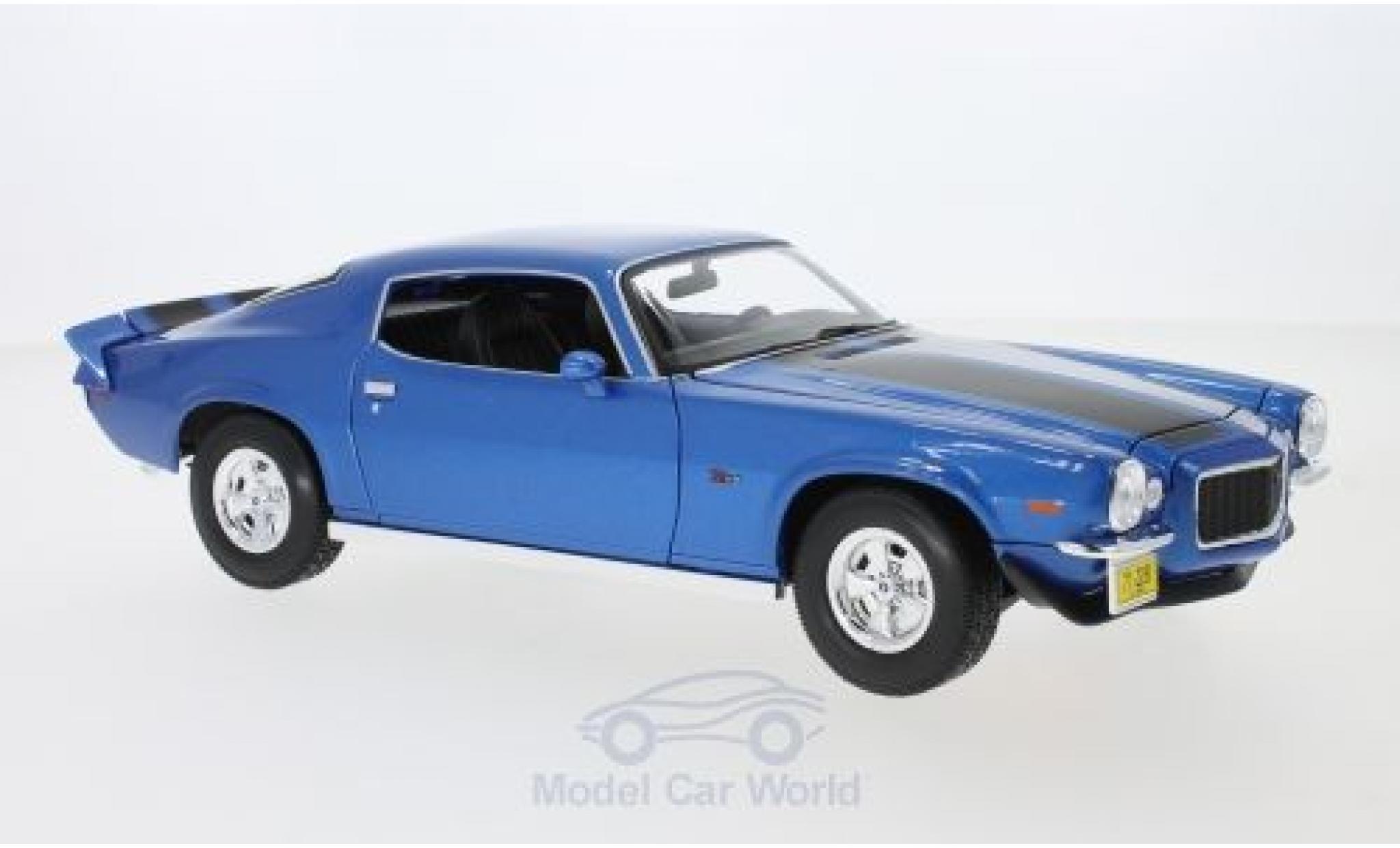 Chevrolet Camaro 1/18 Maisto Z28 metallico blu/nero 1971 modellino in miniatura