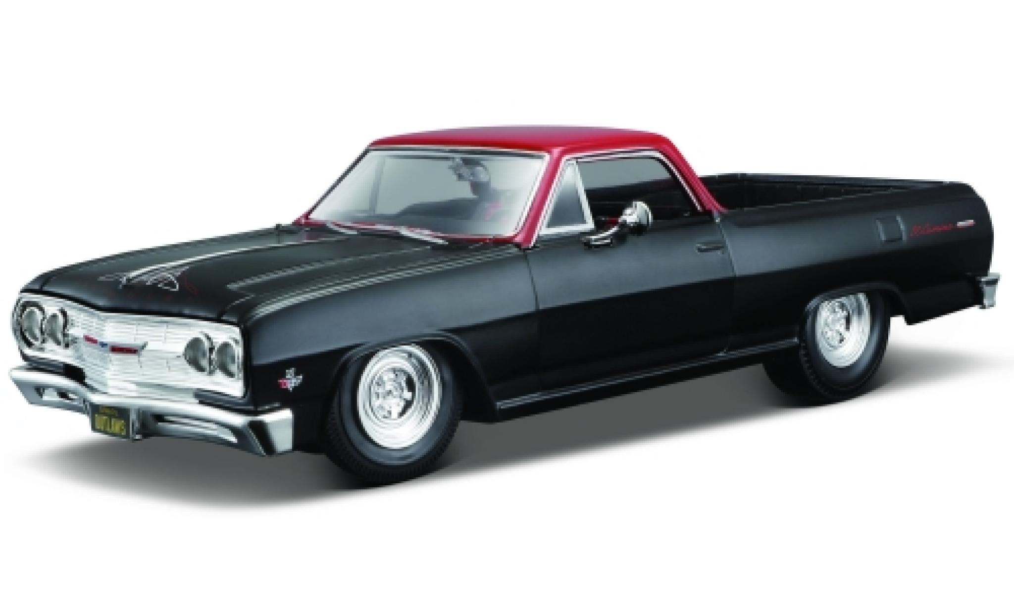 Chevrolet El Camino 1/24 Maisto matt-nero/rosso 1:25 modellino in miniatura
