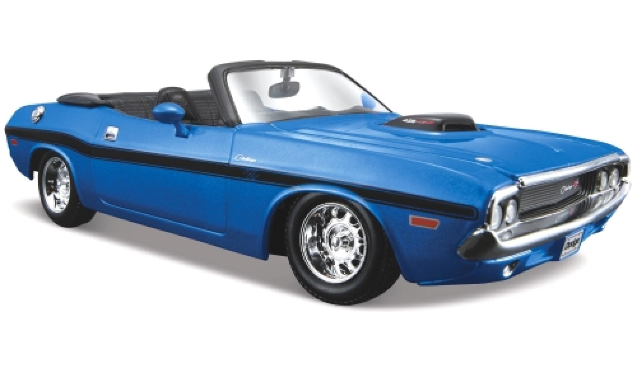 Dodge Challenger 1/24 Maisto R/T Convertibile metallico blu 1970 modellino in miniatura