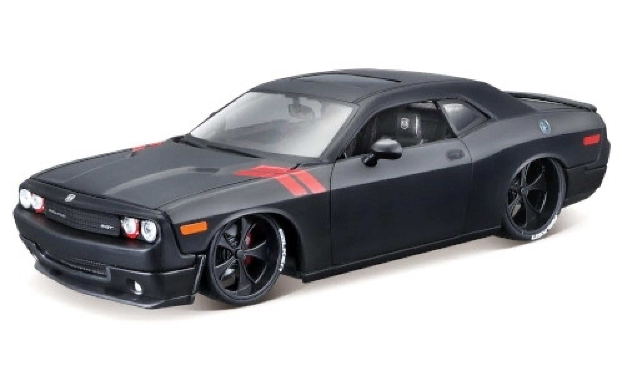 Dodge Challenger 1/24 Maisto SRT8 matt-nero/rosso modellino in miniatura