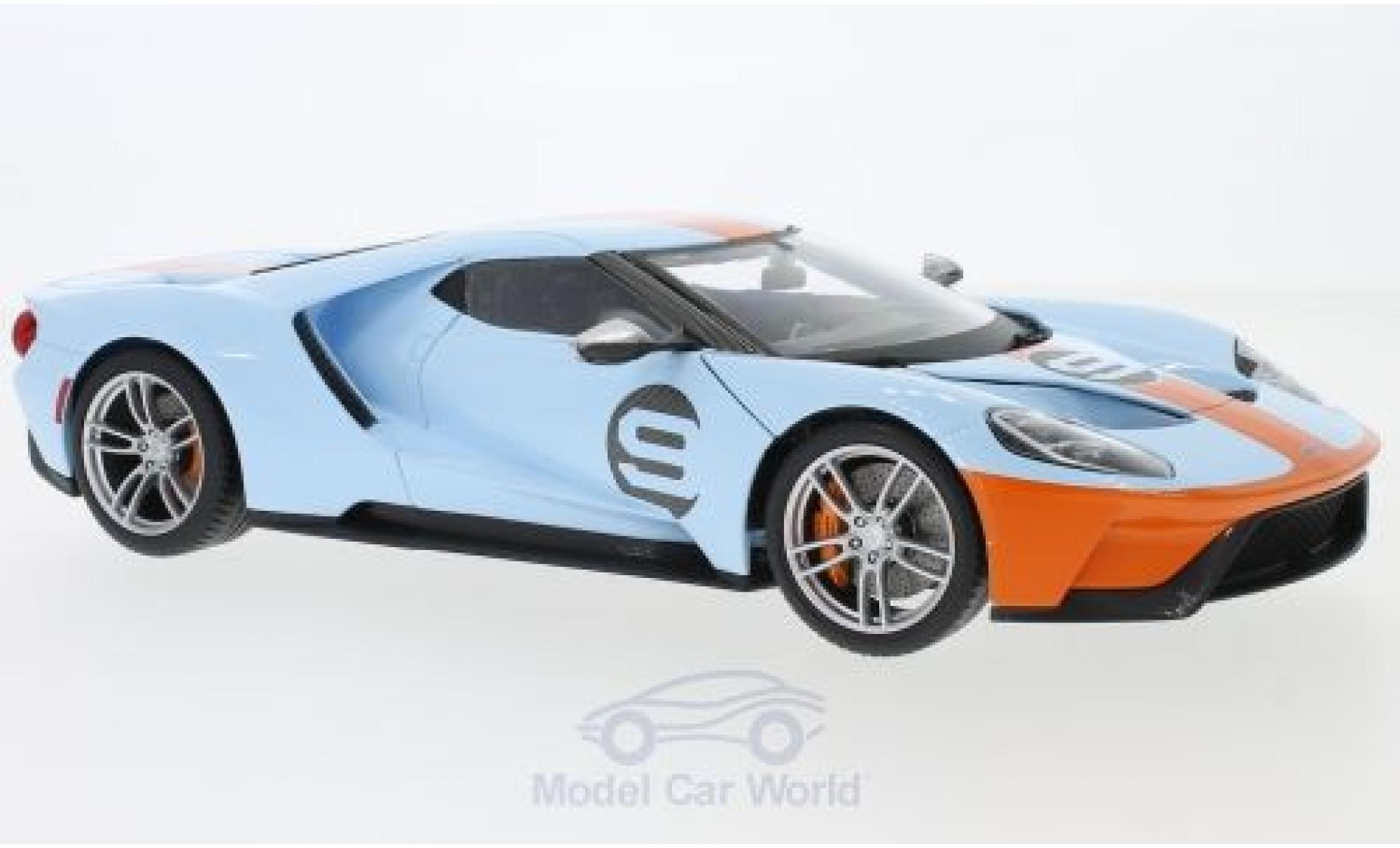 Ford GT 1/18 Maisto blu/orange 2017 modellino in miniatura