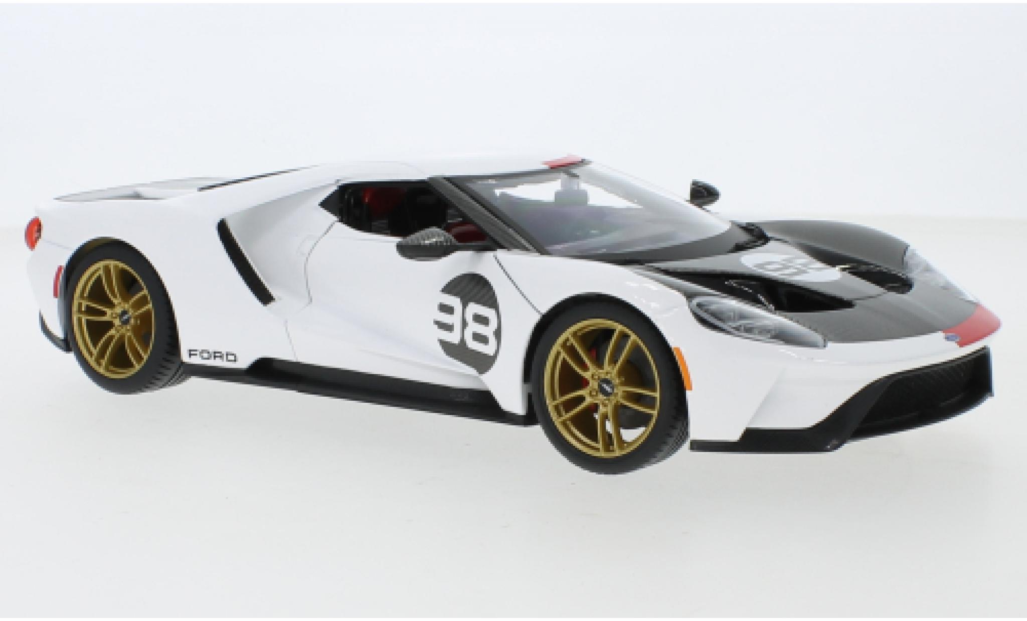 Ford GT 1/18 Maisto Heritage Edition bianco/Dekor 2021 No.98 modellino in miniatura