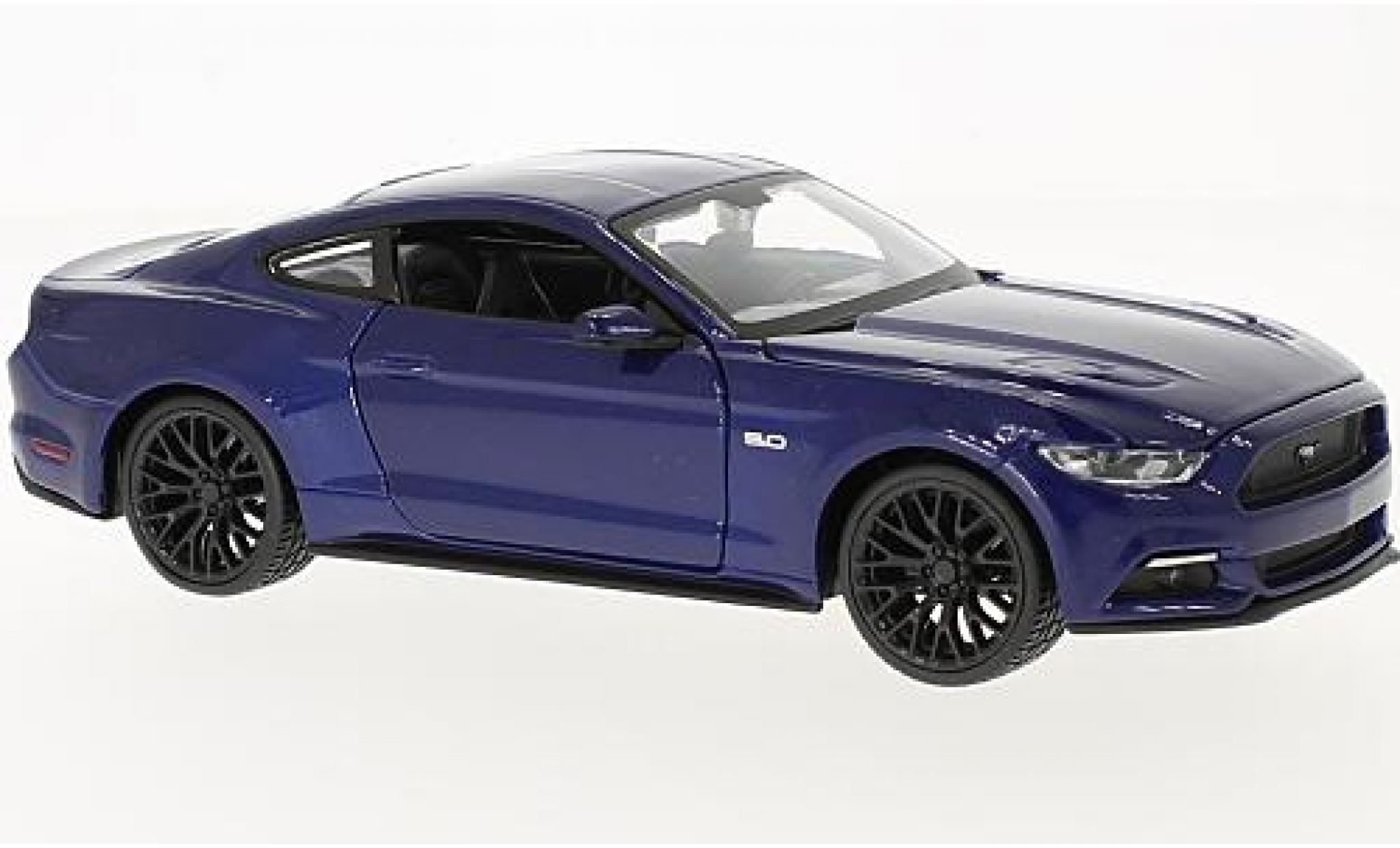 Ford Mustang 1/24 Maisto GT metallico blu 2015 sans Vitrine modellino in miniatura