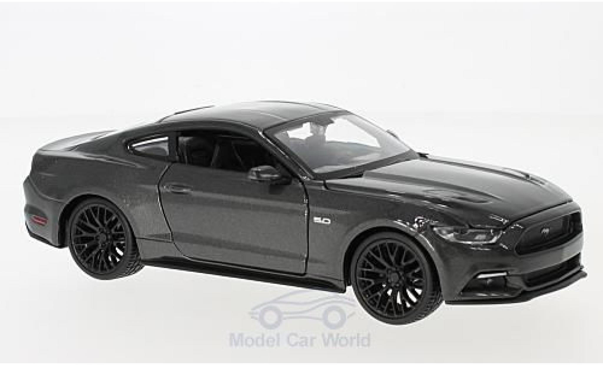 Ford Mustang 1/24 Maisto GT metallico grigio 2015 modellino in miniatura