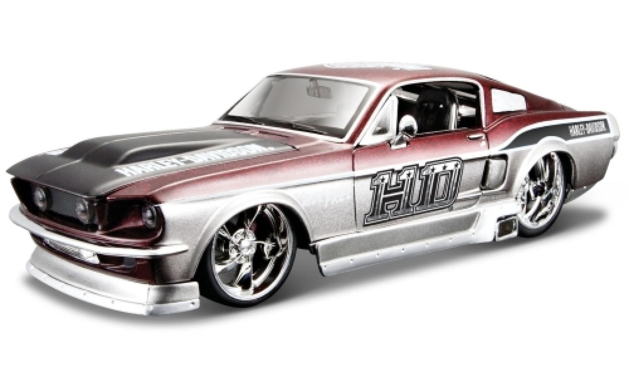 Ford Mustang 1/24 Maisto GT grigio/metallico rosso Harley-Davidson 1967 modellino in miniatura