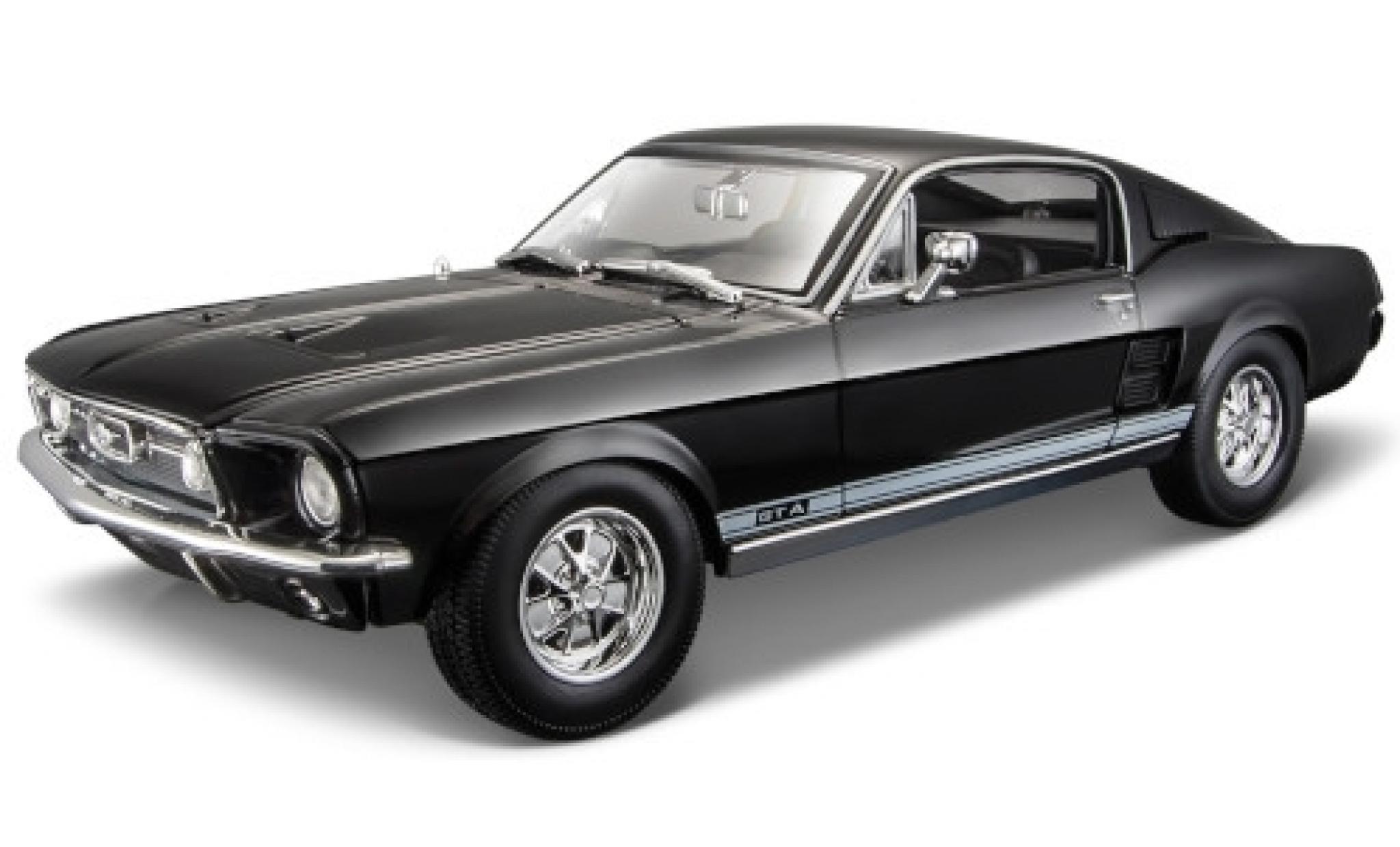 Ford Mustang 1/18 Maisto GTA Fastback nero 1967 modellino in miniatura