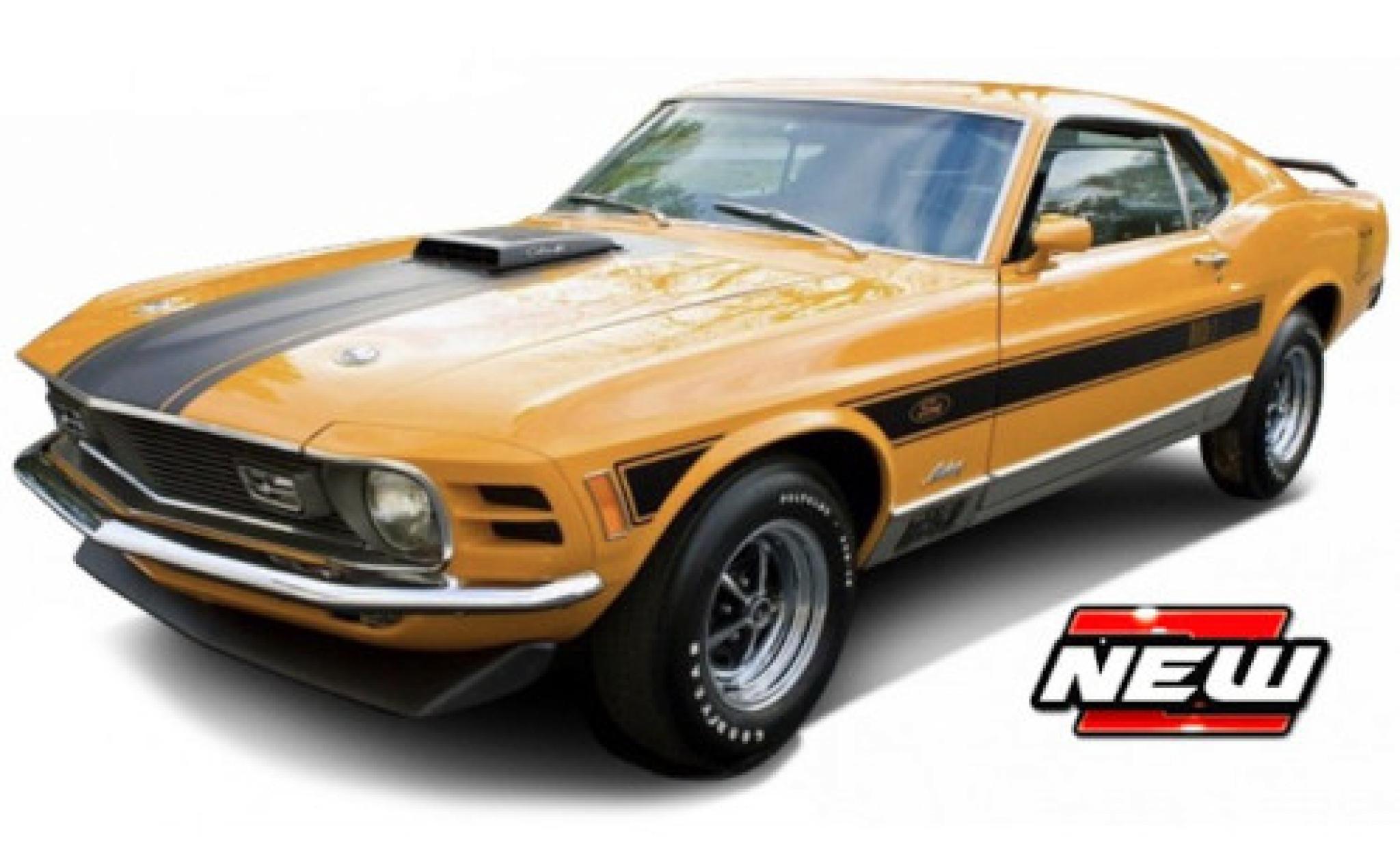 Ford Mustang 1/18 Maisto Mach 1 orange/nero 1970 modellino in miniatura