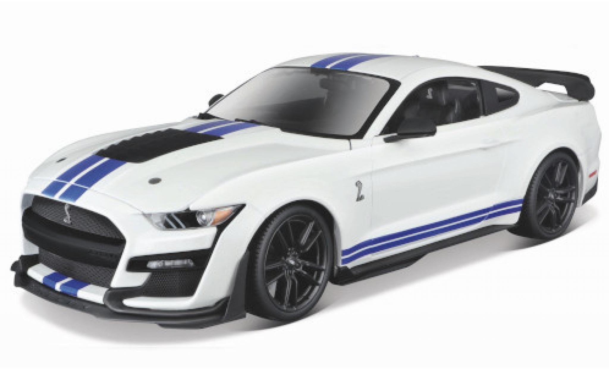 Ford Mustang 1/18 Maisto Shelby GT500 bianco/blu 2020 modellino in miniatura